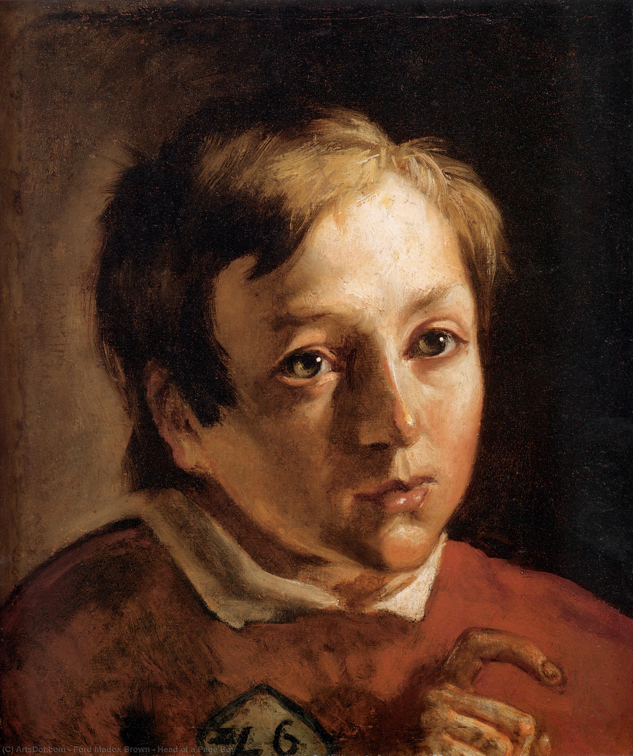Order Art Reproductions Head of a Page Boy by Ford Madox Brown (1821-1893, France) | ArtsDot.com