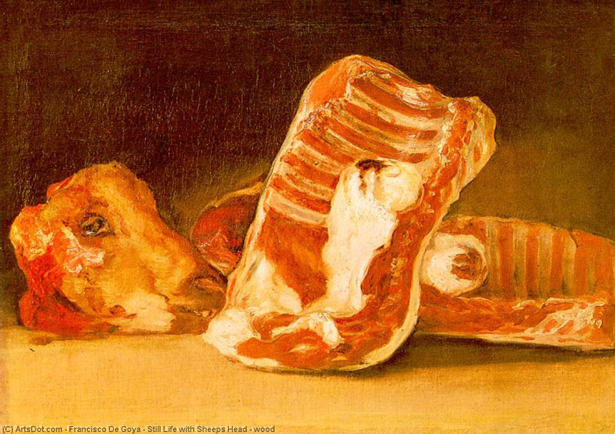 Order Artwork Replica Still Life with Sheeps Head - wood by Francisco De Goya (1746-1828, Spain) | ArtsDot.com