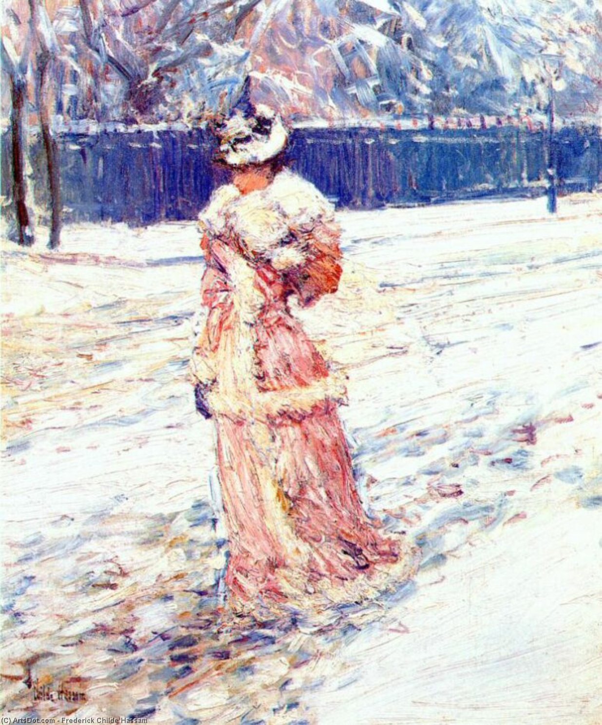 Buy Museum Art Reproductions lady in pink, 1890 by Frederick Childe Hassam (1859-1935, United States) | ArtsDot.com
