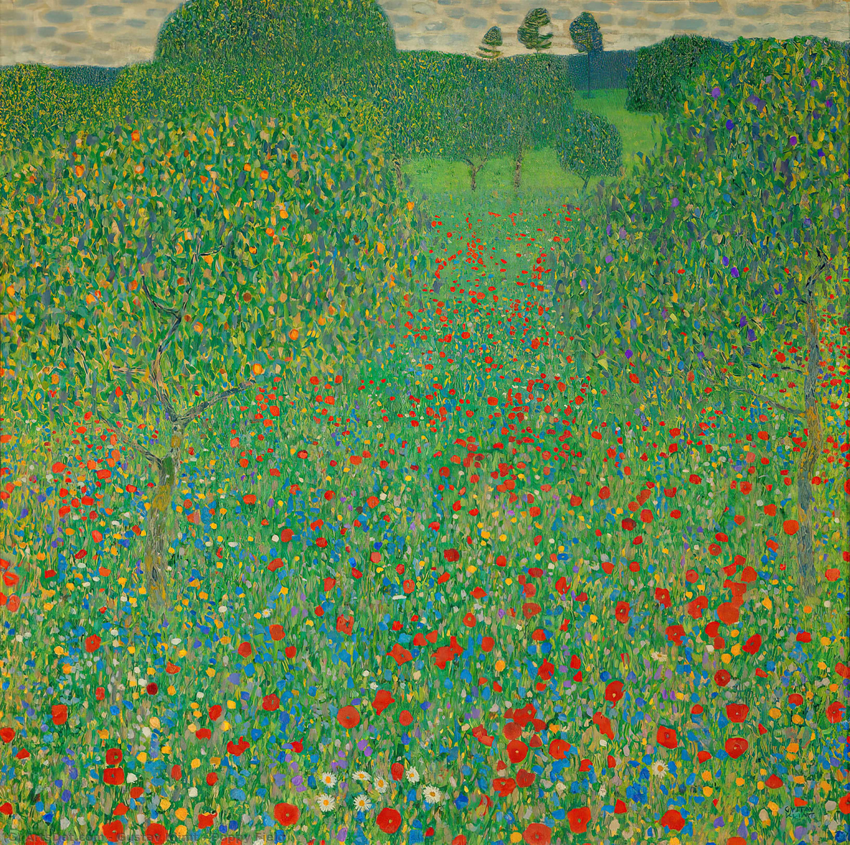 Order Paintings Reproductions Poppy Field by Gustave Klimt (1862-1918, Austria) | ArtsDot.com