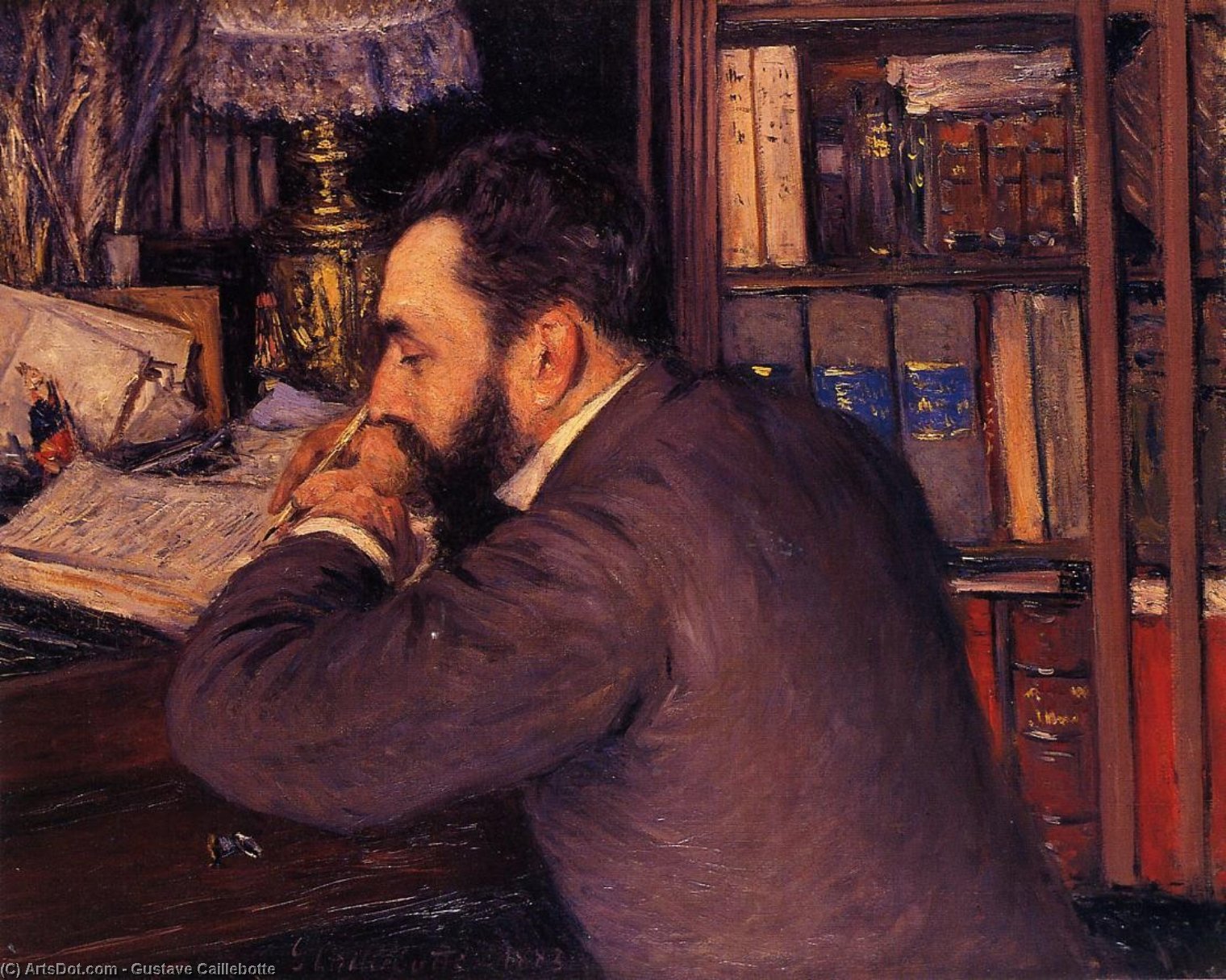 Order Oil Painting Replica Portrait of Henri Cordier by Gustave Caillebotte (1848-1894, France) | ArtsDot.com
