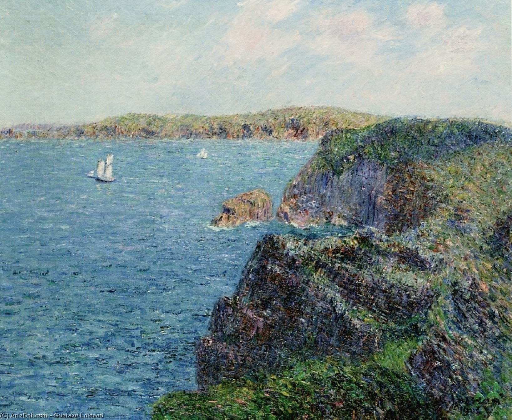 Buy Museum Art Reproductions A Cove at Sevignies Cap Frehel, 1906 by Gustave Loiseau (1865-1935, France) | ArtsDot.com