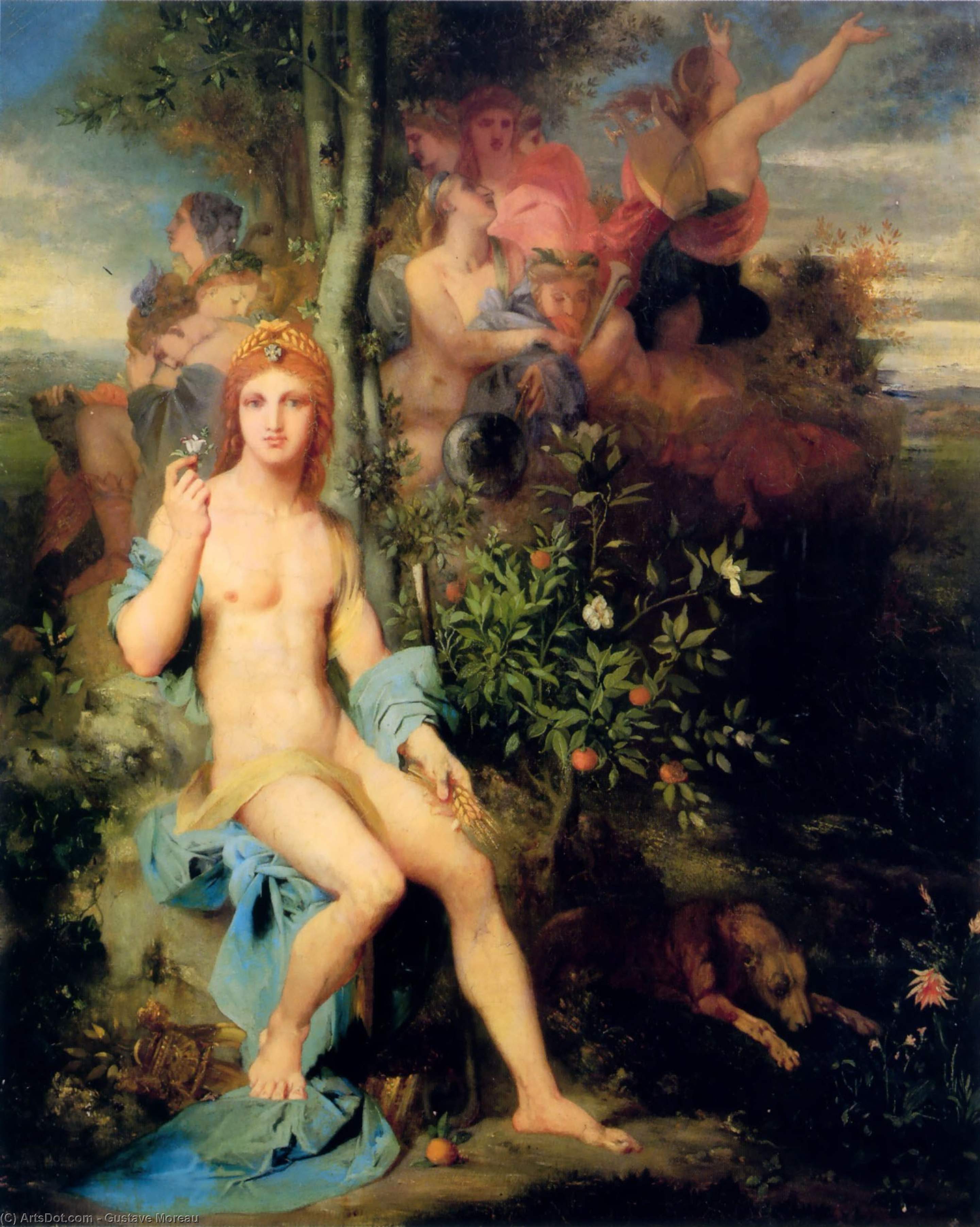 Order Oil Painting Replica Apollo and the Nine Muses by Gustave Moreau (1826-1898, France) | ArtsDot.com