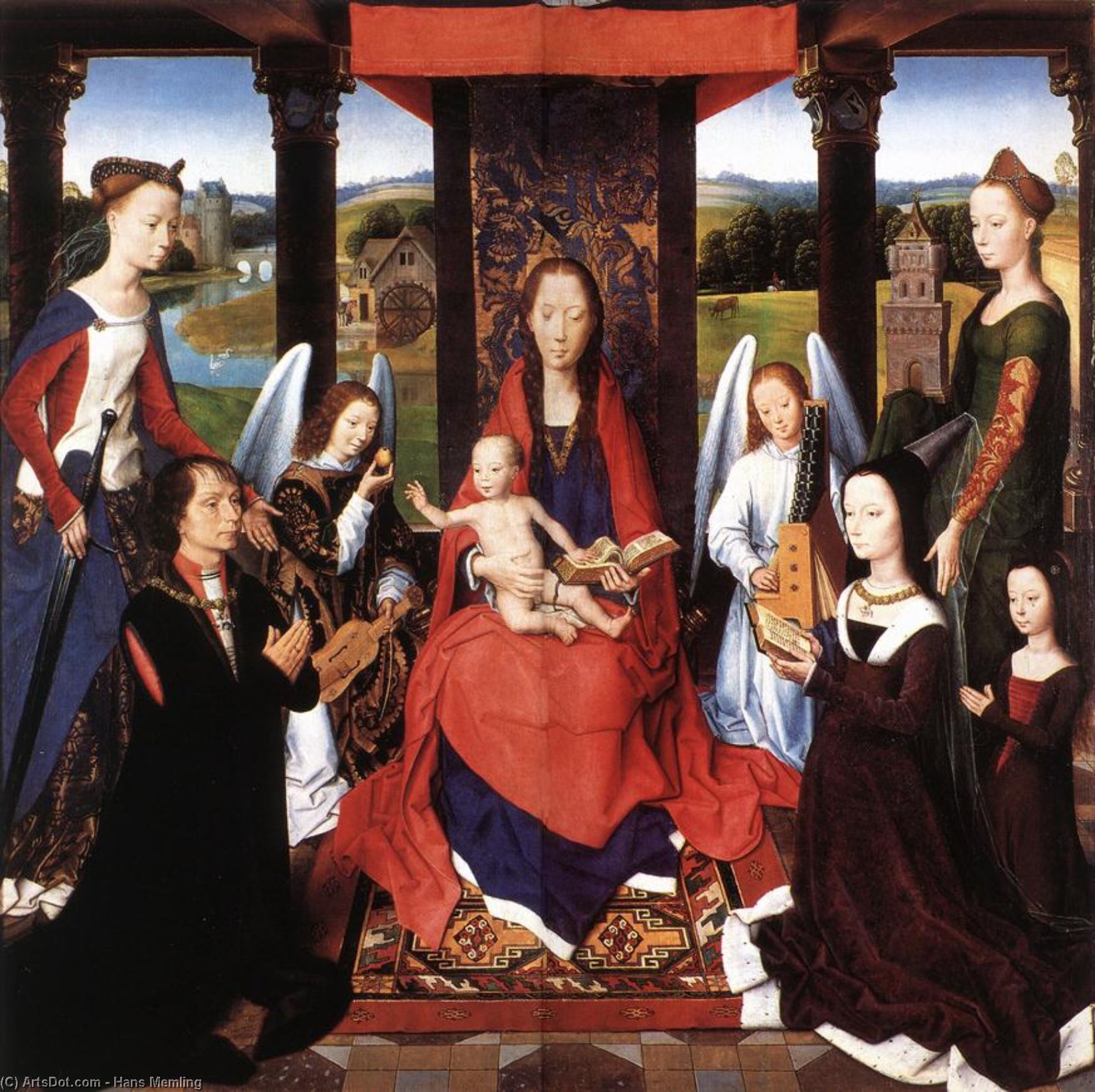 Order Oil Painting Replica The Donne Triptych (detail 2) - (central panel) by Hans Memling (1430-1494, Germany) | ArtsDot.com