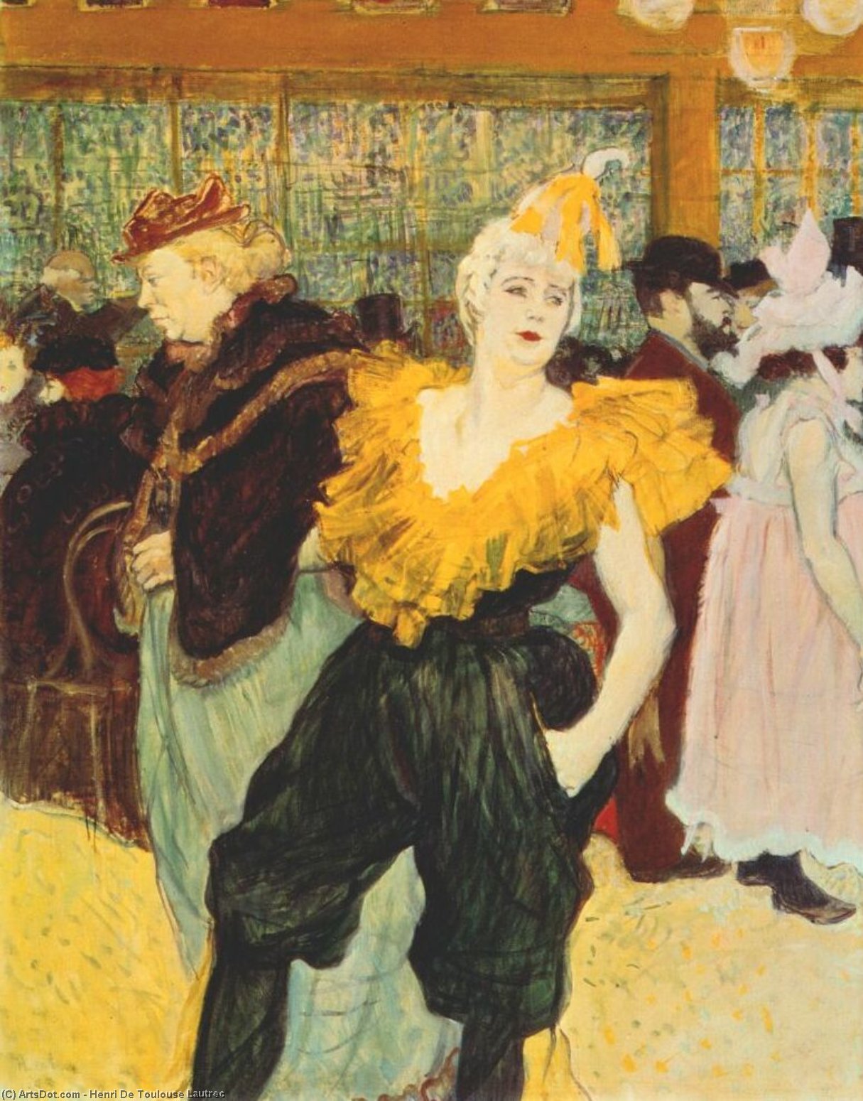 Buy Museum Art Reproductions the clownesse cha-u-kao at the moulin rouge, 1895 by Henri De Toulouse Lautrec (1864-1901, France) | ArtsDot.com