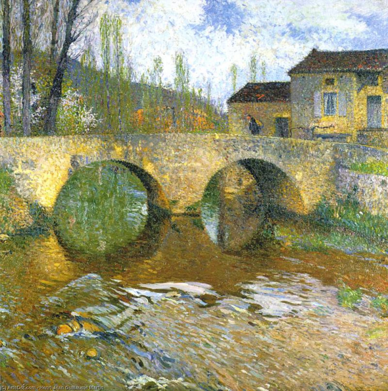 Buy Museum Art Reproductions Le Pont sur le Vert by Henri Jean Guillaume Martin (1860-1860, France) | ArtsDot.com