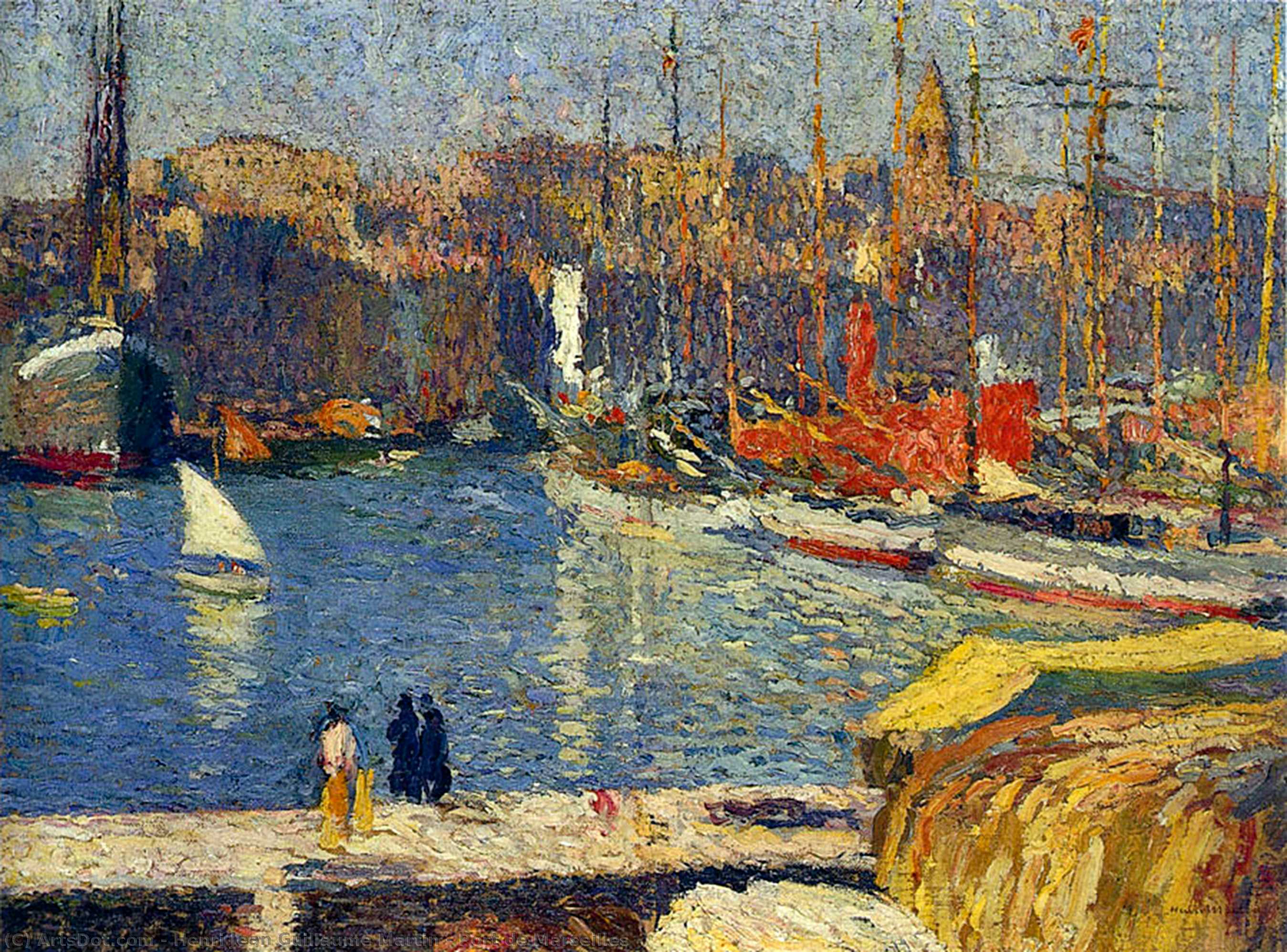 Order Paintings Reproductions Port de Marseilles by Henri Jean Guillaume Martin (1860-1860, France) | ArtsDot.com
