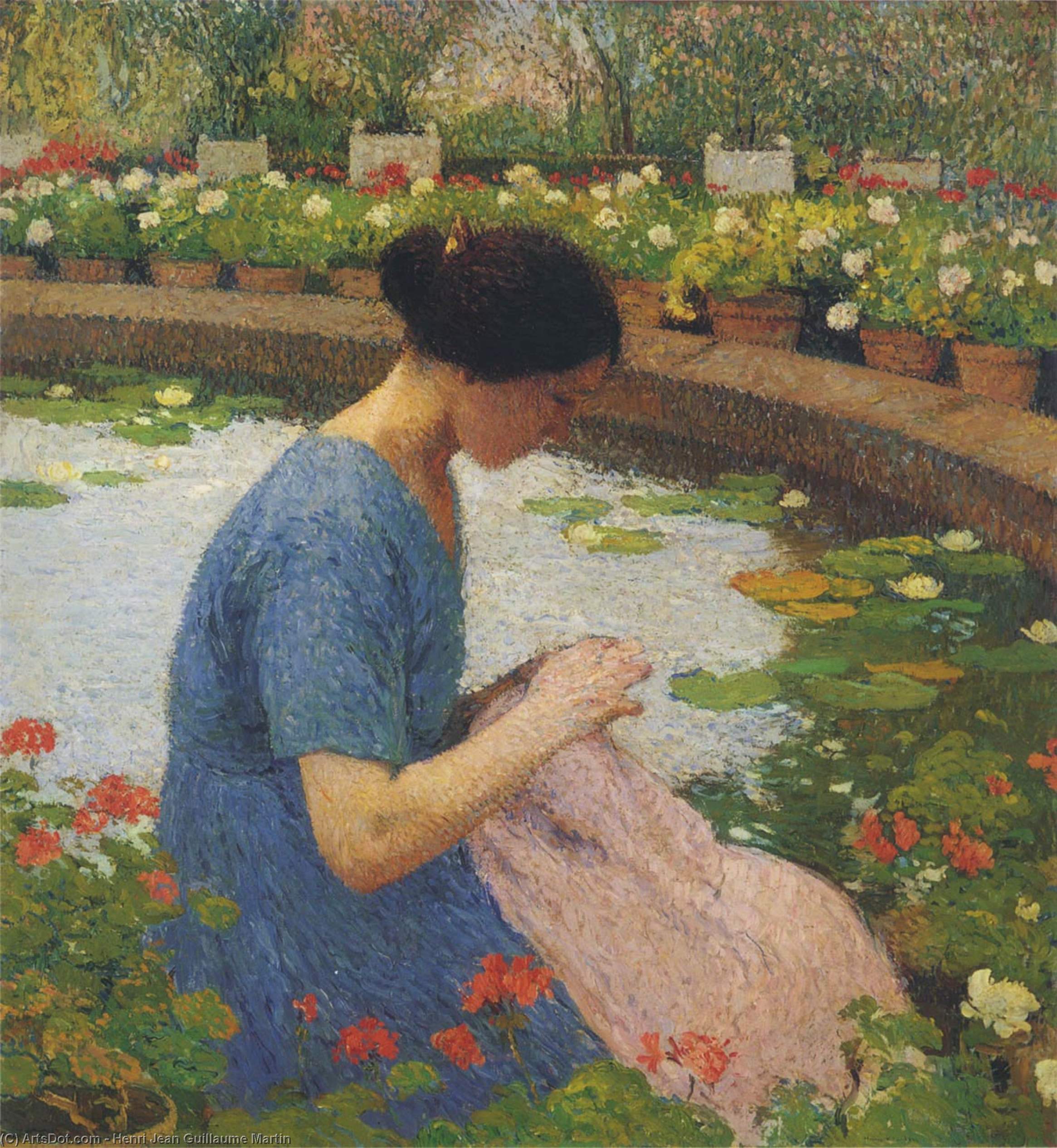 Order Artwork Replica Sewing in the Garden at Marquayrol by Henri Jean Guillaume Martin (1860-1860, France) | ArtsDot.com