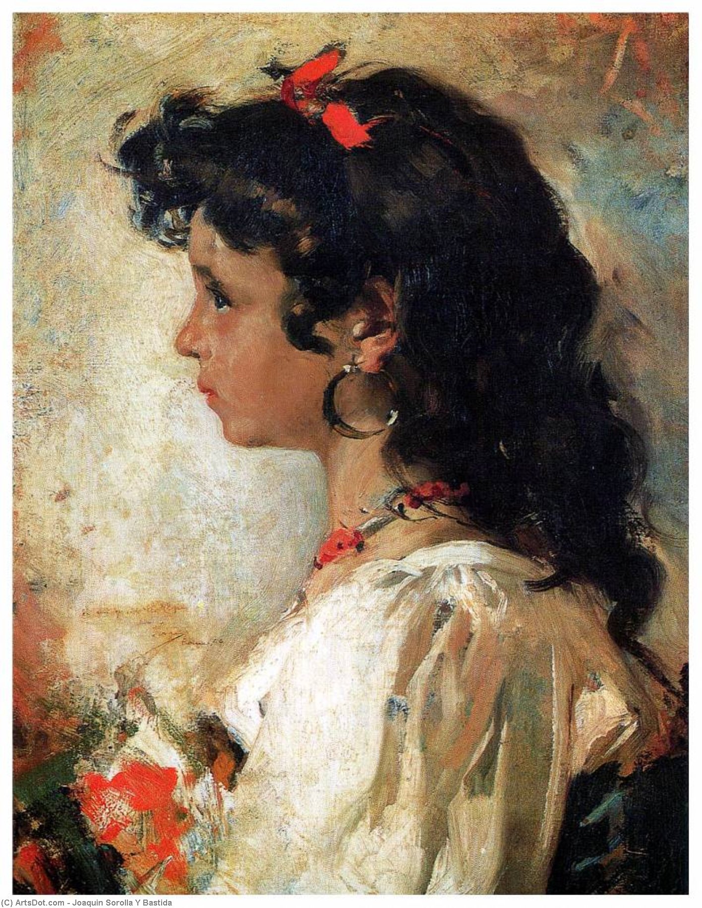 Buy Museum Art Reproductions Cabeza de italiana, 1886 by Joaquin Sorolla Y Bastida (1863-1923, Spain) | ArtsDot.com