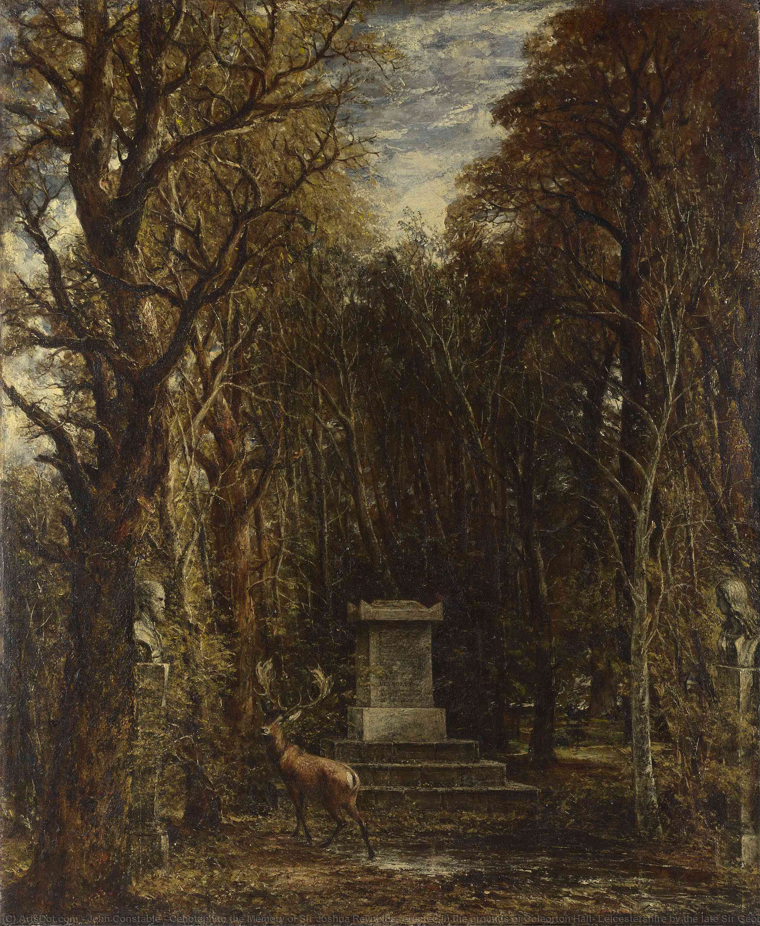 Order Paintings Reproductions Cenotaph to the Memory of Sir Joshua Reynolds, erected in the grounds of Coleorton Hall, Leicestershire by the late Sir George Beaumont by John Constable (1776-1837, United Kingdom) | ArtsDot.com