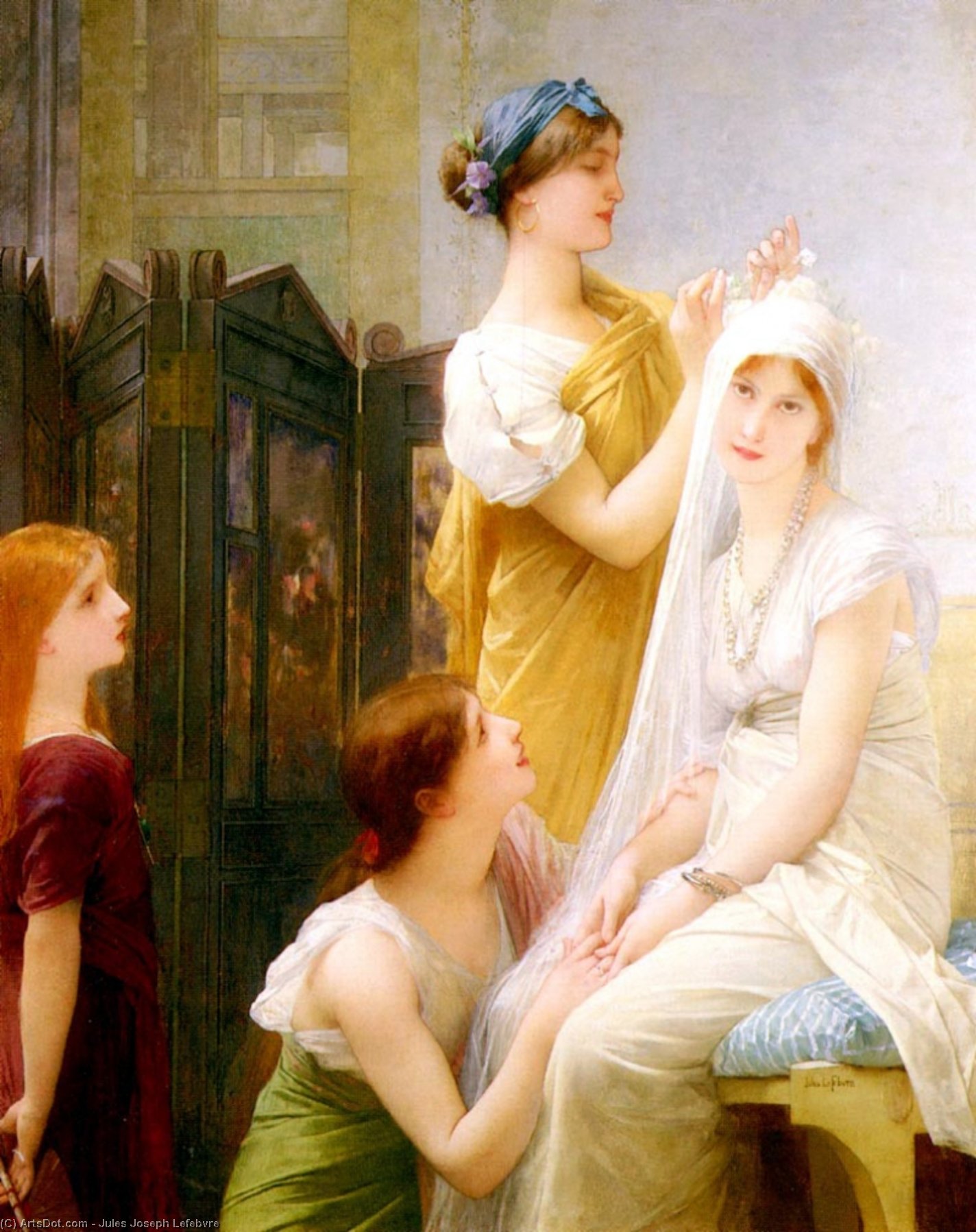 Buy Museum Art Reproductions la fiancee by Jules Joseph Lefebvre (1834-1912, France) | ArtsDot.com