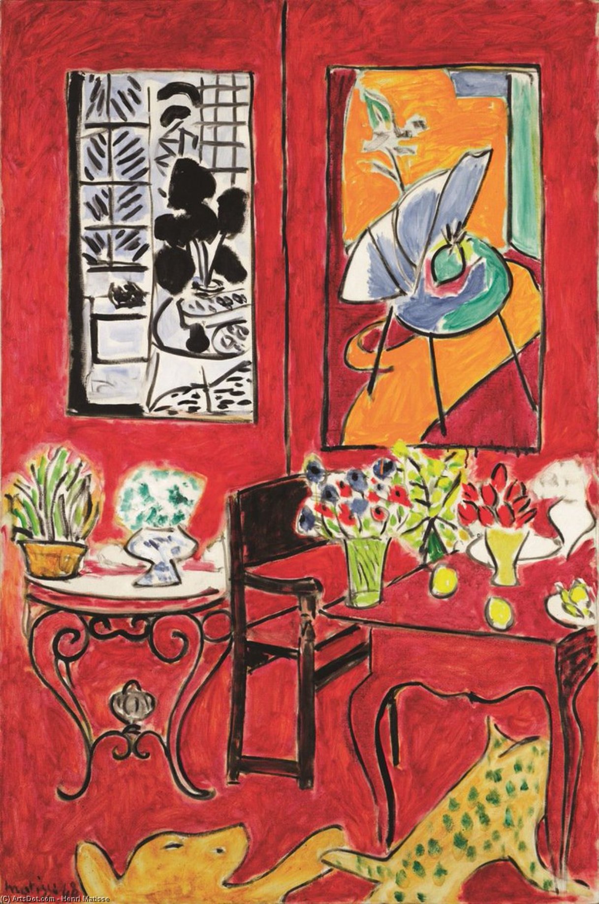 Buy Museum Art Reproductions Grand Intérieur rouge Huile sur Toile Paris, Musée national d`Art Moderne by Henri Matisse (Inspired By) (1869-1954, France) | ArtsDot.com