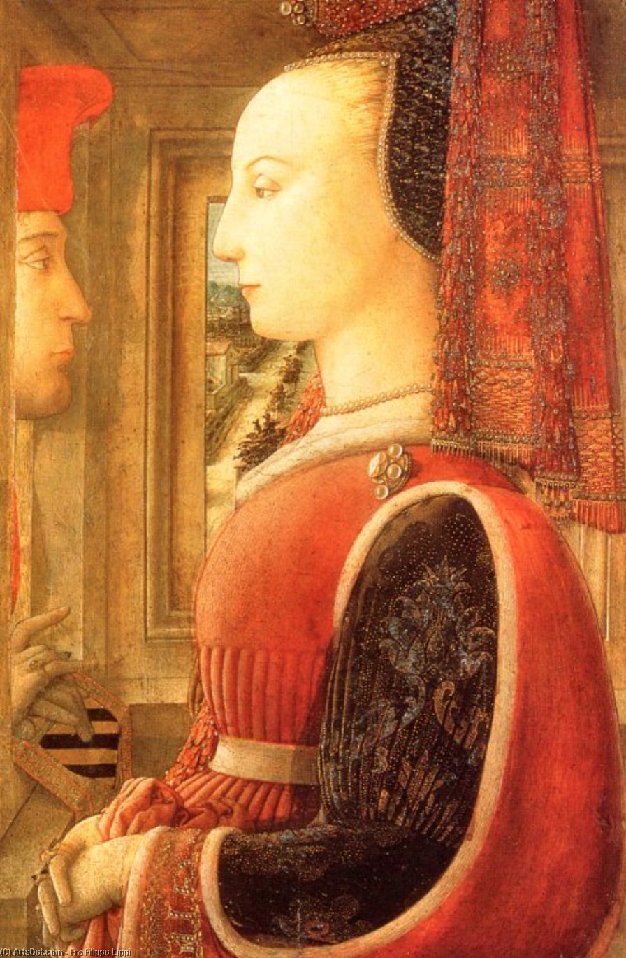 Buy Museum Art Reproductions A Man ^ a Woman at a Casement by Fra Filippo Lippi (1406-1469, Italy) | ArtsDot.com