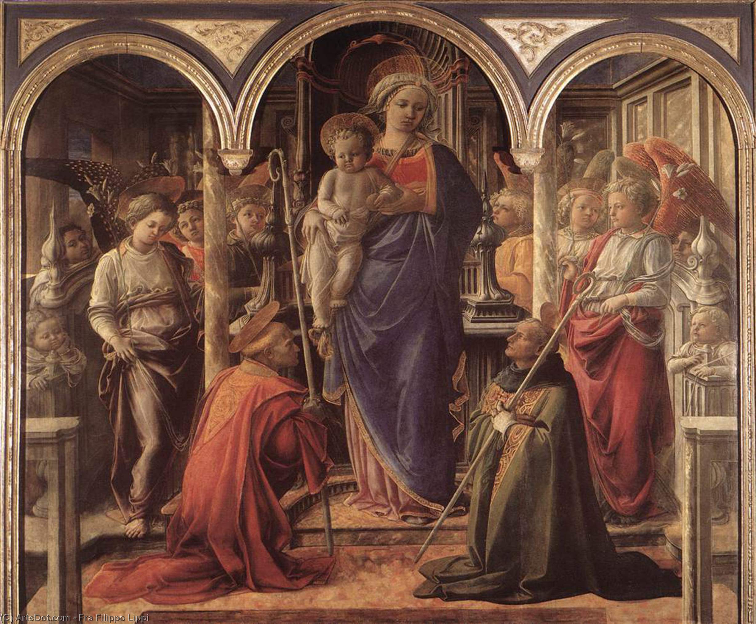 Order Artwork Replica madonna and child with st fredianus and st augustine by Fra Filippo Lippi (1406-1469, Italy) | ArtsDot.com