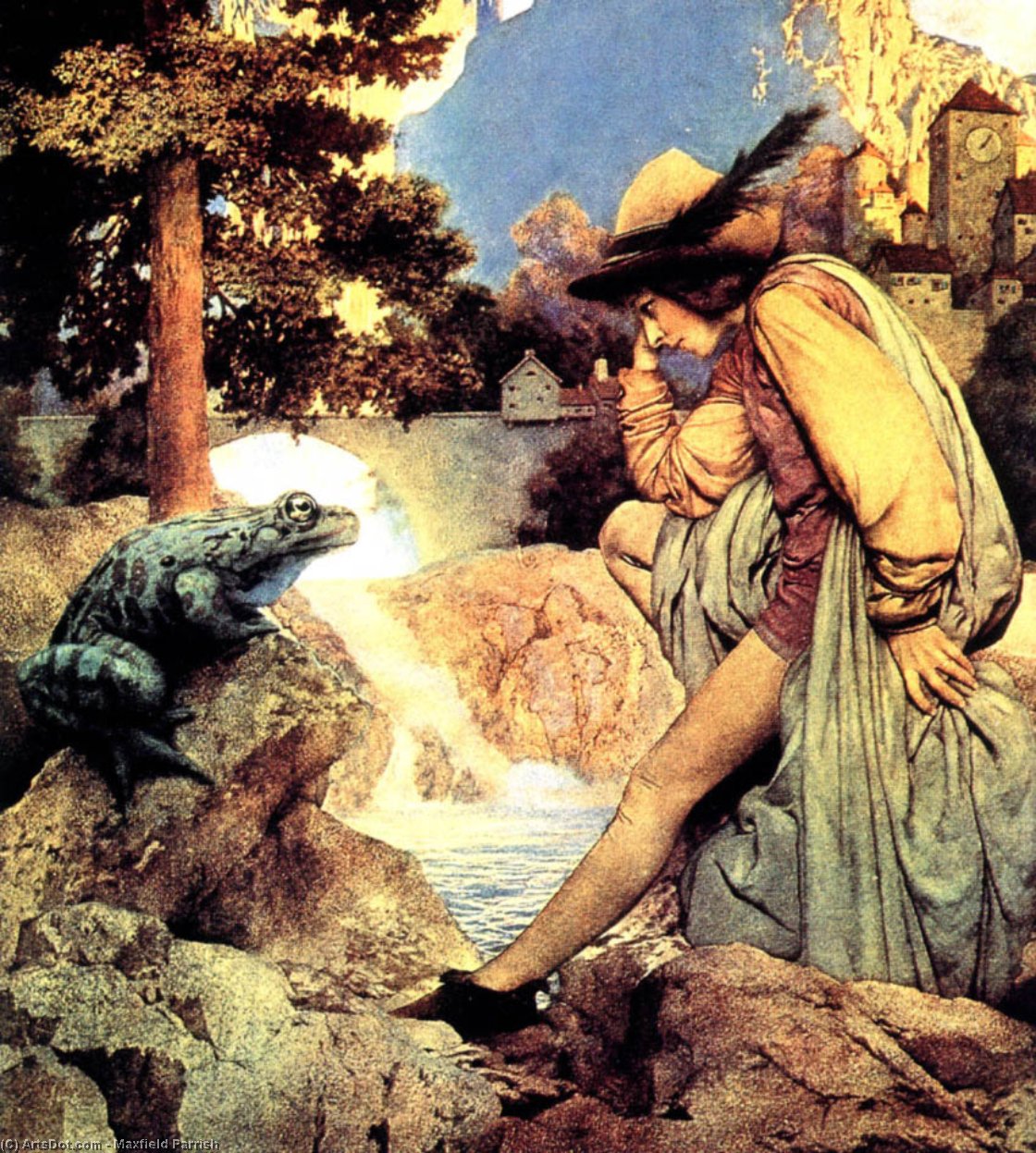 Order Oil Painting Replica the frog prince by Maxfield Parrish (Inspired By) (1870-1966, United States) | ArtsDot.com