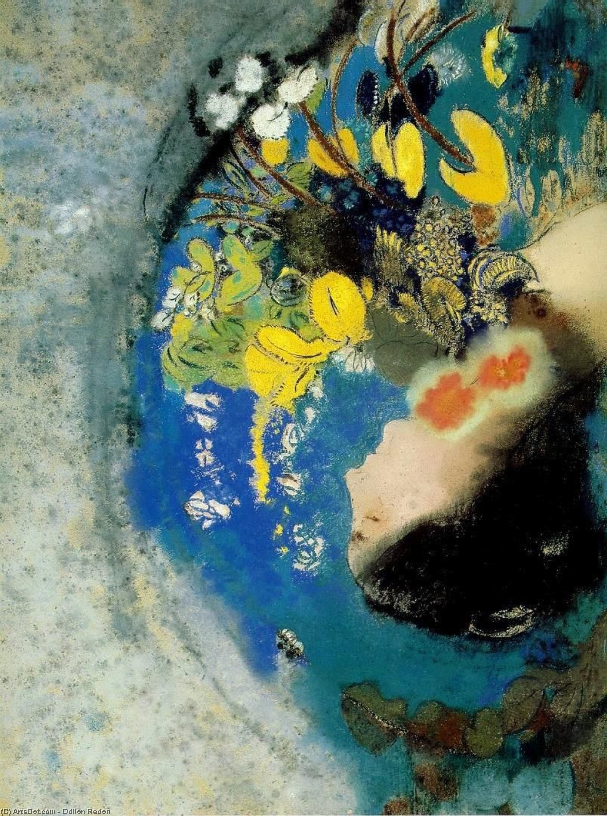 Order Oil Painting Replica Ophelia - Pastel on paper mounted on board -, 1905 by Odilon Redon (1840-1916, France) | ArtsDot.com