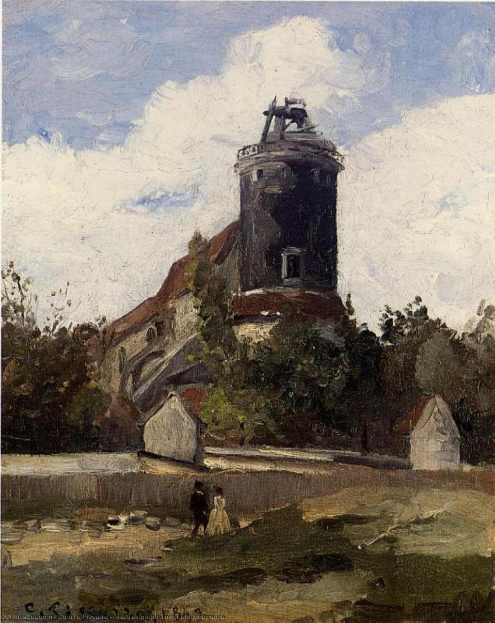 Order Oil Painting Replica The Telegraph Tower at Montmartre., 1863 by Camille Pissarro (1830-1903, United States) | ArtsDot.com