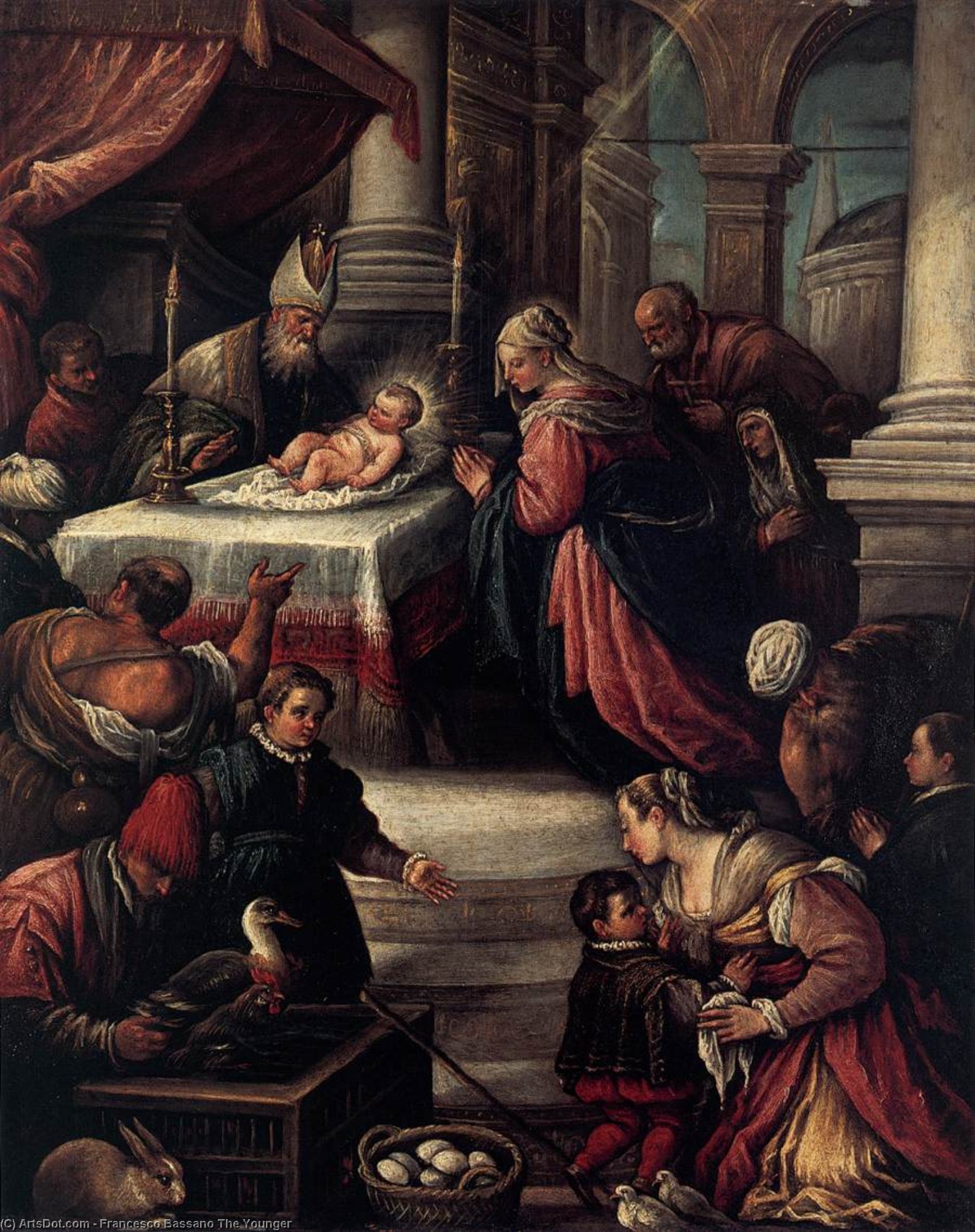 Order Oil Painting Replica Presentation of Christ in the Temple by Francesco Bassano The Younger (1549-1592, Italy) | ArtsDot.com