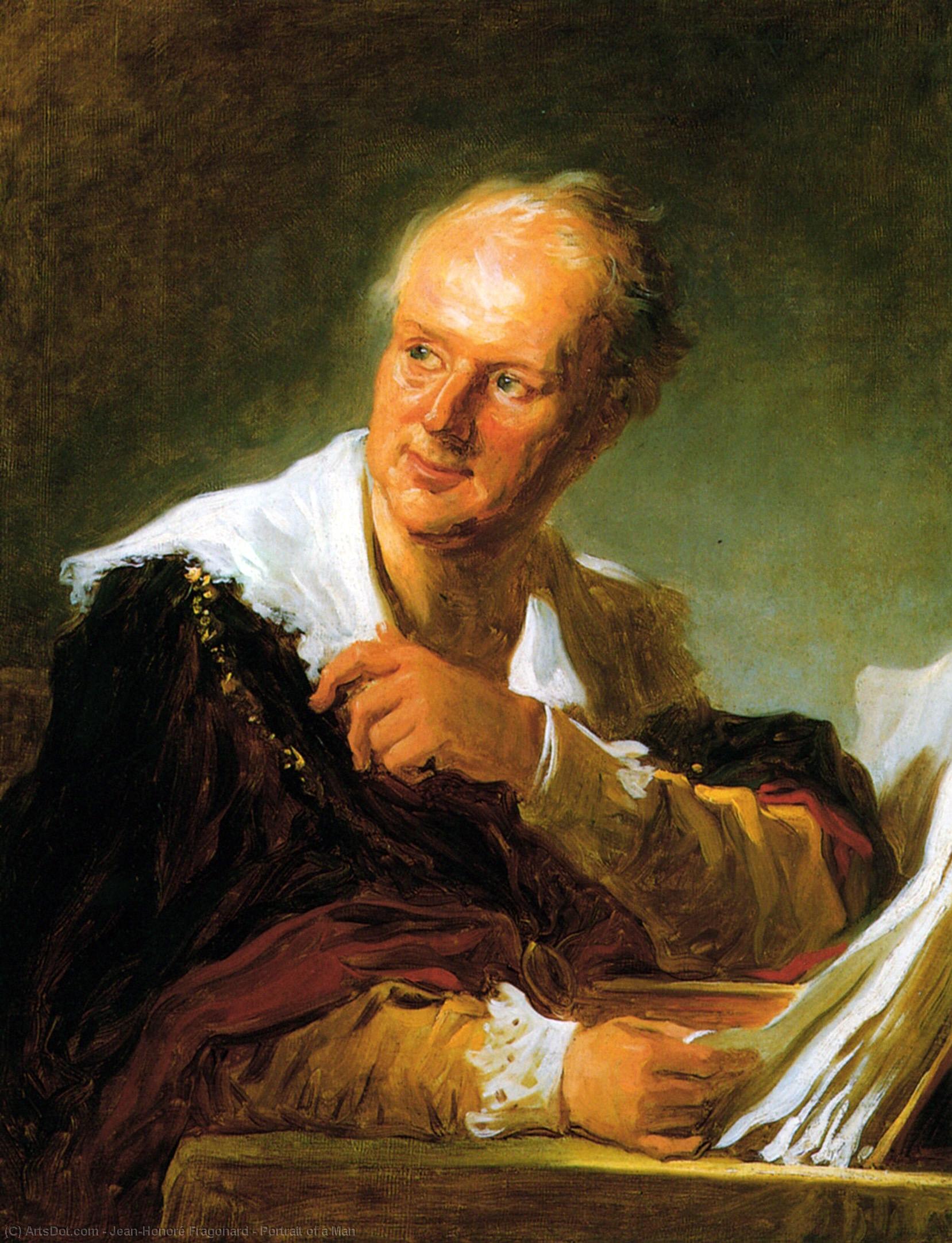 Buy Museum Art Reproductions Portrait of a Man by Jean-Honoré Fragonard (1732-1806, France) | ArtsDot.com