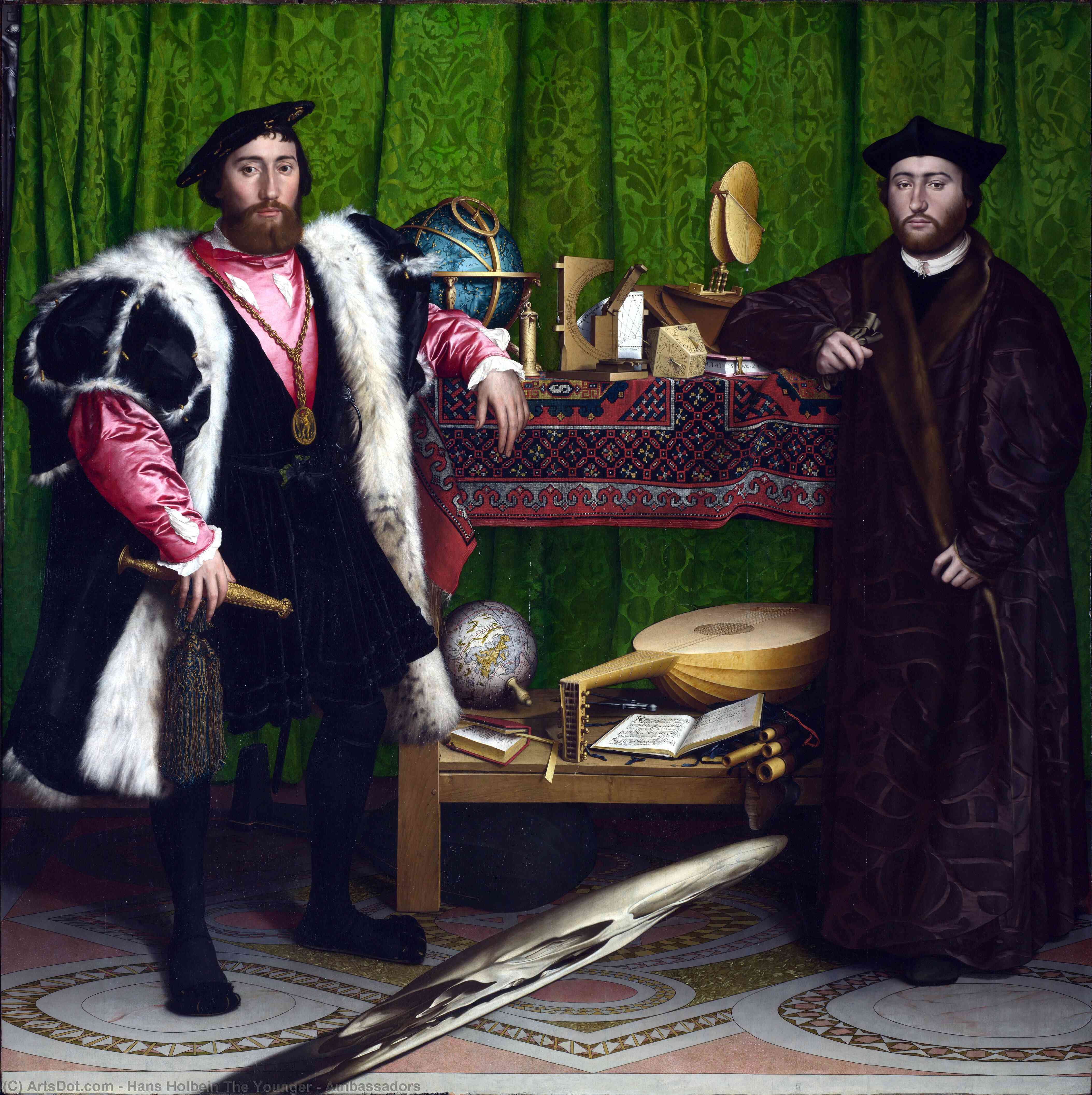 Order Oil Painting Replica Ambassadors by Hans Holbein The Younger (1497-1543, Italy) | ArtsDot.com