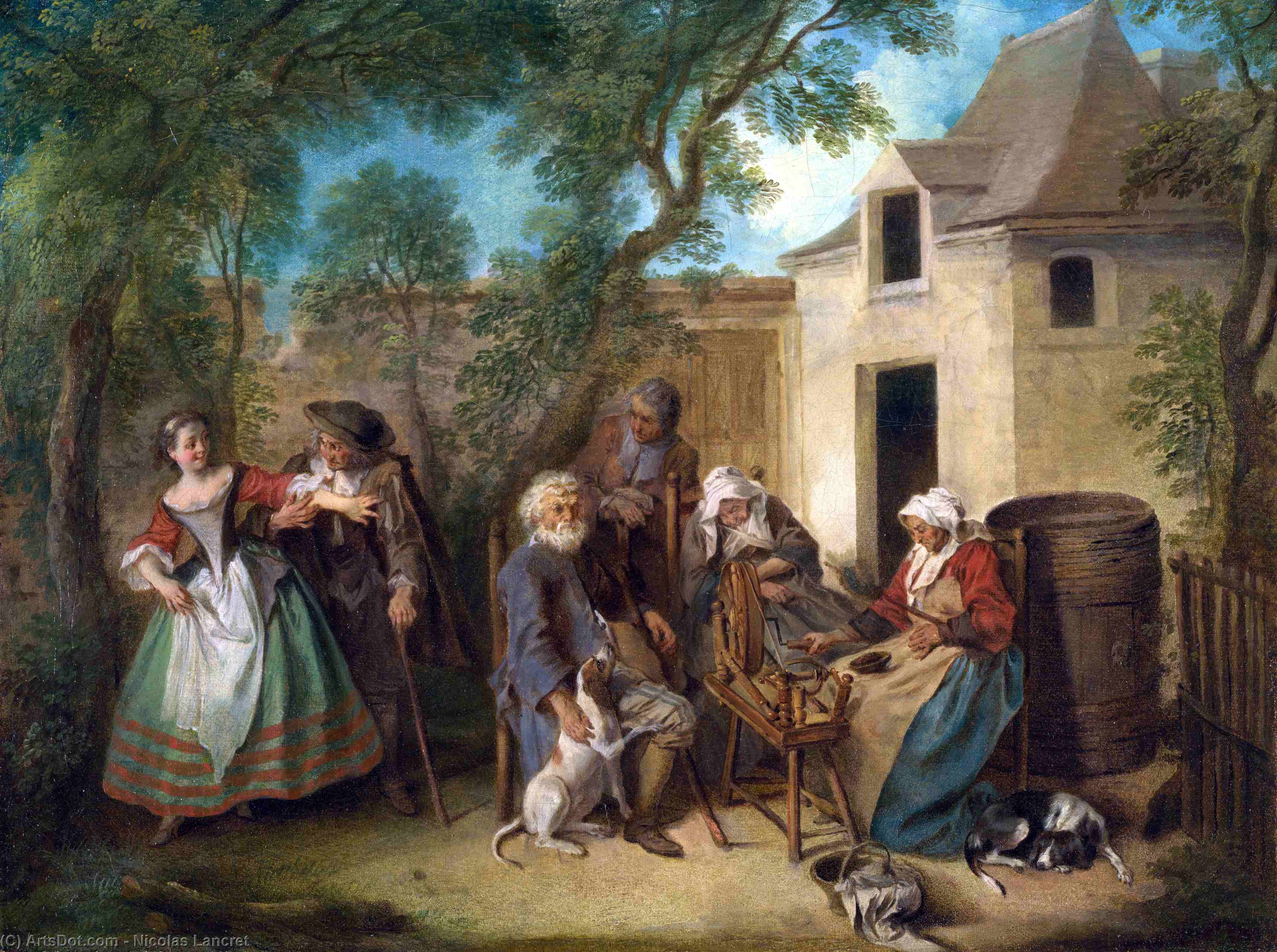 Order Oil Painting Replica The Four Ages of Man - Old Age by Nicolas Lancret (1690-1743, France) | ArtsDot.com
