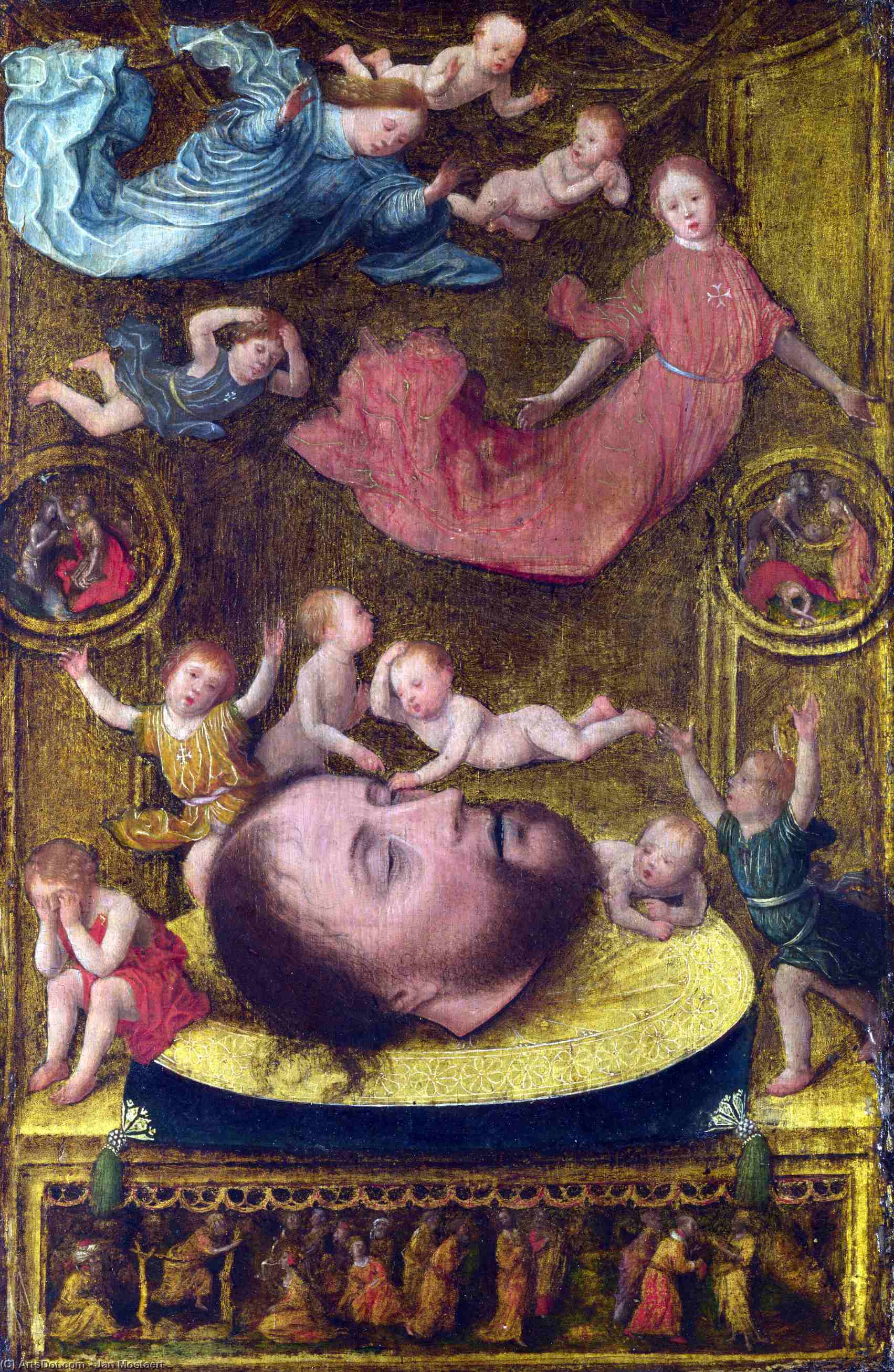 Order Oil Painting Replica The Head of Saint John the Baptist by Jan Mostaert (1475-1555, Spain) | ArtsDot.com