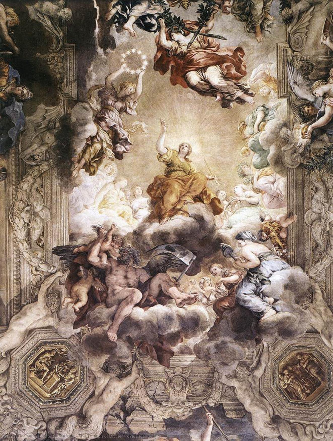 Buy Museum Art Reproductions The Triumph of Divine Providence (detail) by Pietro Da Cortona (1596-1669, Italy) | ArtsDot.com