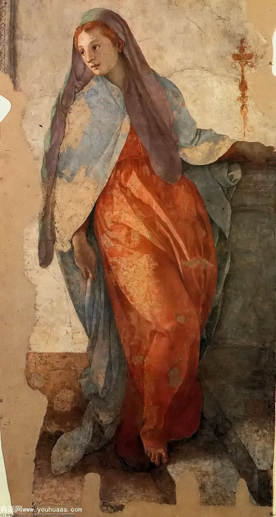 Order Oil Painting Replica Annunciation (detail)2 by Jacopo Carucci (Pontormo) (1494-1557, Italy) | ArtsDot.com