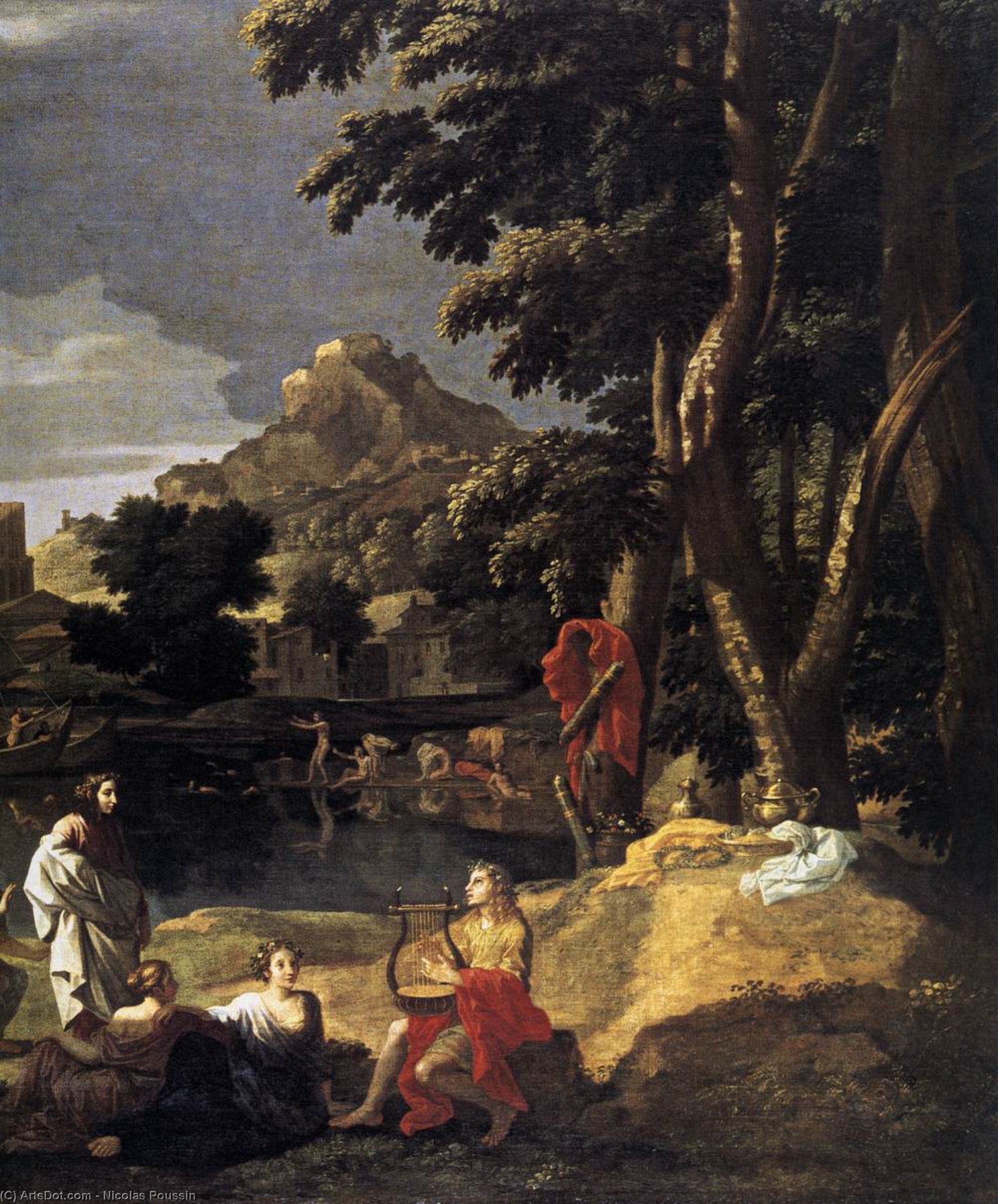Order Oil Painting Replica Landscape with Orpheus and Euridice (detail) by Nicolas Poussin (1594-1665, France) | ArtsDot.com