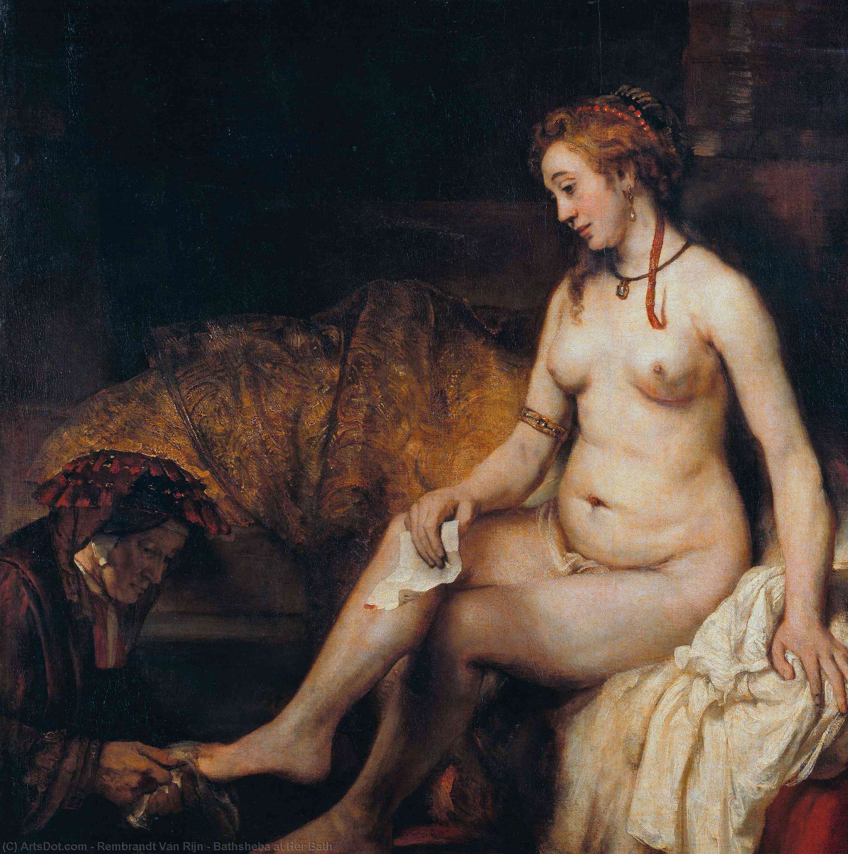 Order Art Reproductions Bathsheba at Her Bath by Rembrandt Van Rijn (1606-1669, Netherlands) | ArtsDot.com