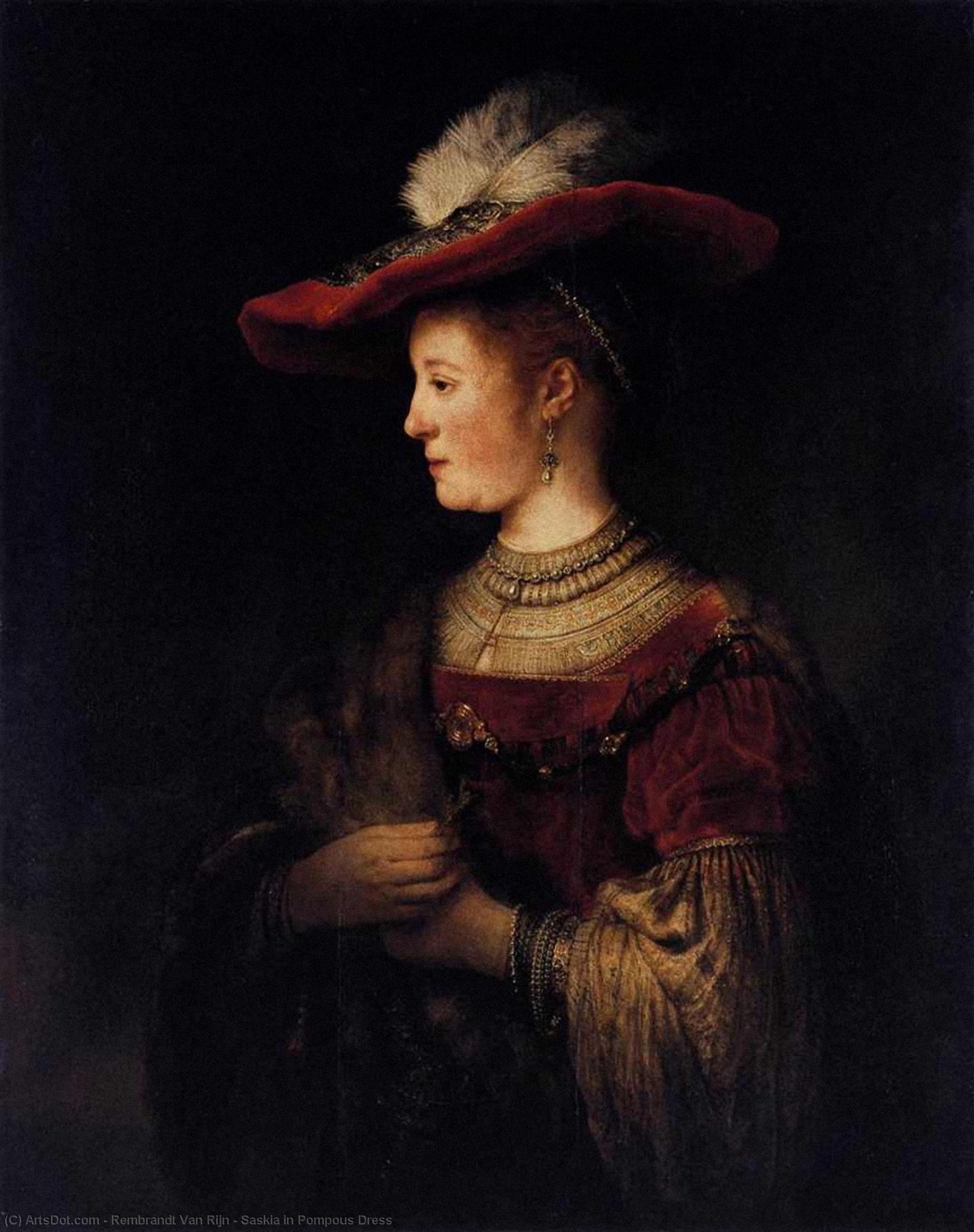 Order Art Reproductions Saskia in Pompous Dress by Rembrandt Van Rijn (1606-1669, Netherlands) | ArtsDot.com