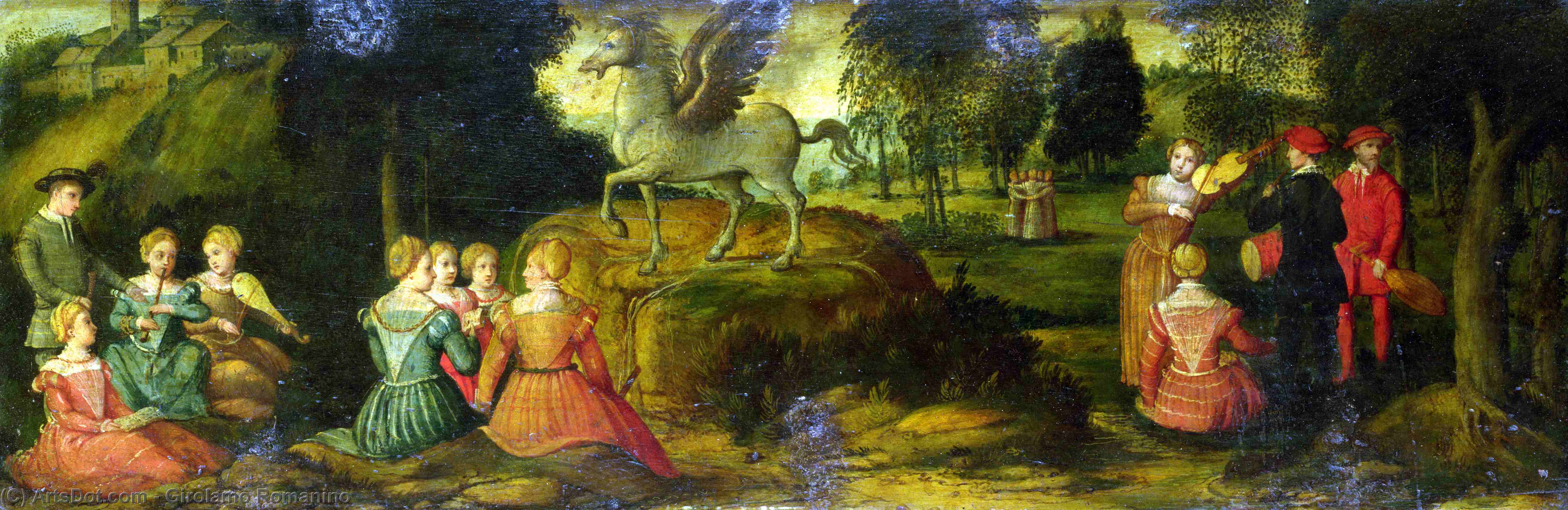 Buy Museum Art Reproductions Pegasus and the Muses by Girolamo Romanino (1487-1566, Italy) | ArtsDot.com