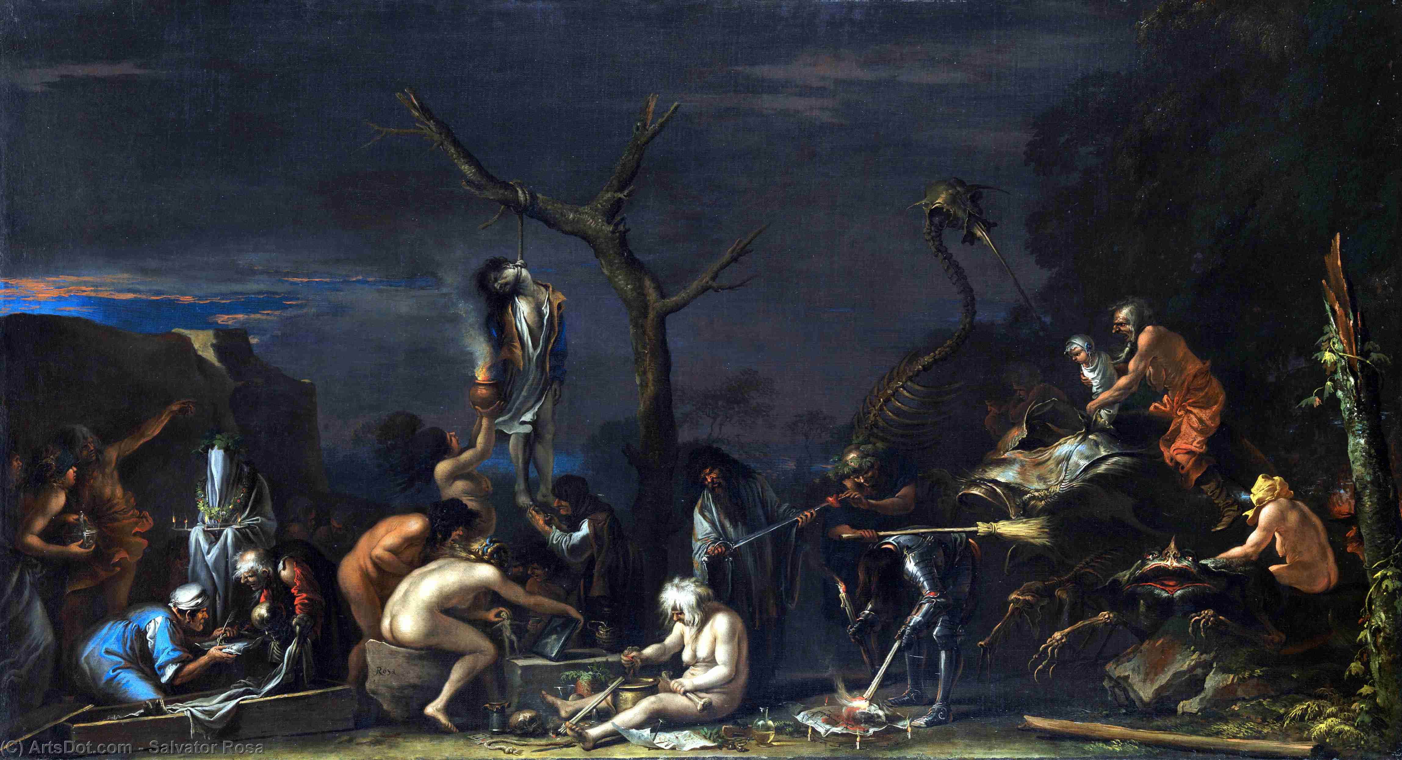 Order Oil Painting Replica Witches at their Incantations by Salvator Rosa (1615-1673, Italy) | ArtsDot.com