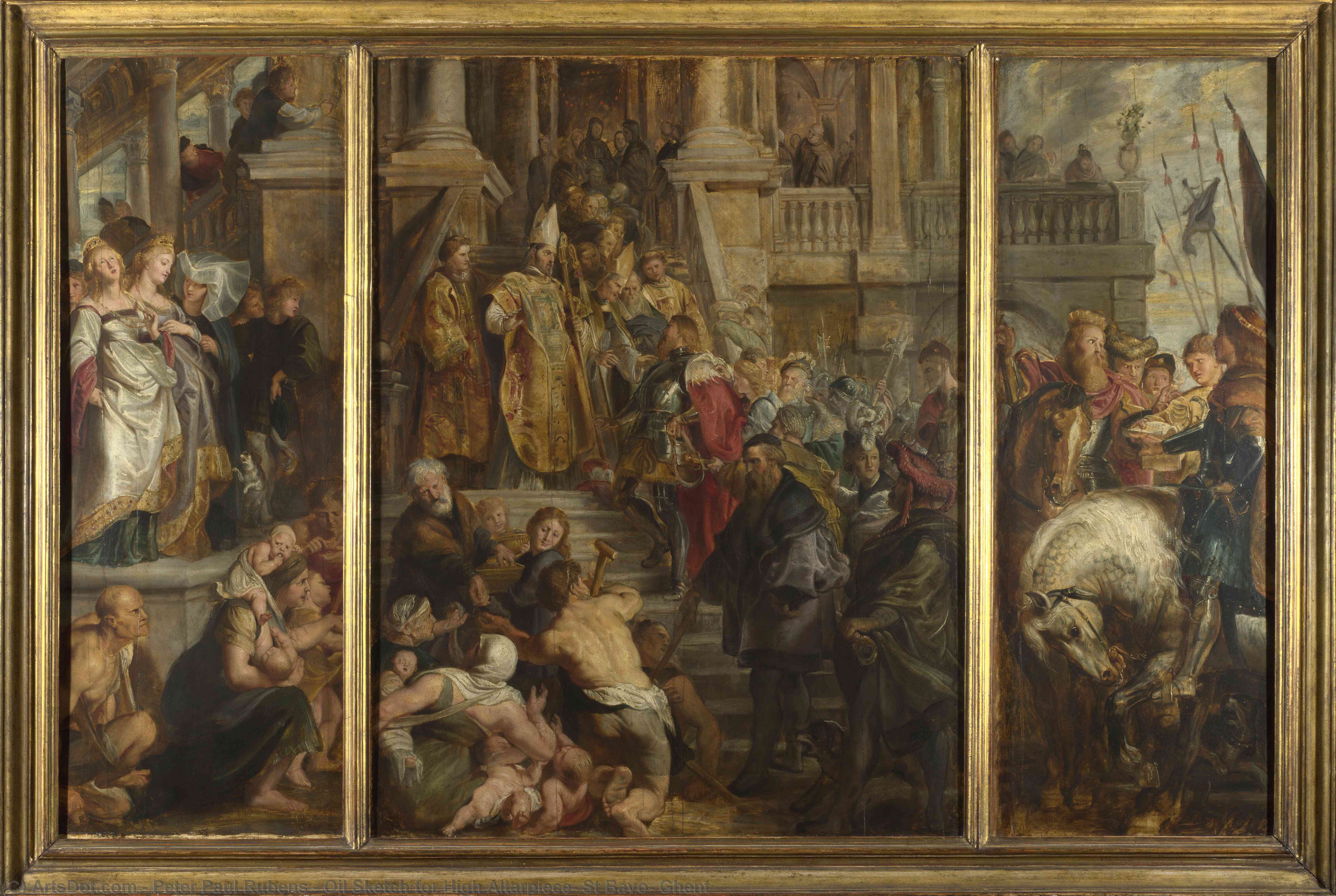 Order Art Reproductions Oil Sketch for High Altarpiece, St Bavo, Ghent by Peter Paul Rubens (1577-1640, Germany) | ArtsDot.com