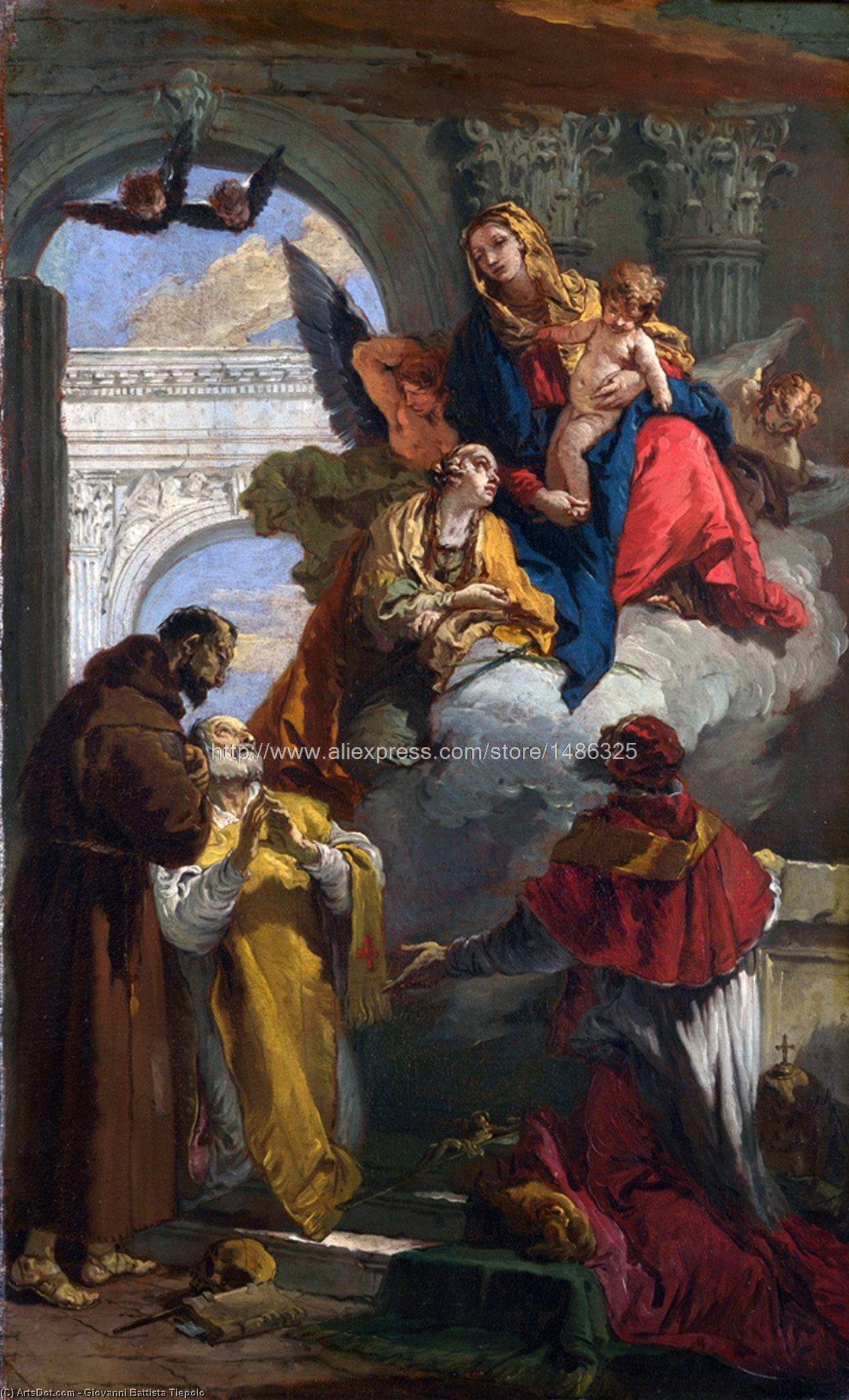 Buy Museum Art Reproductions The Virgin and Child appearing to a Group of Saints by Giovanni Battista Tiepolo (2007-1770, Italy) | ArtsDot.com