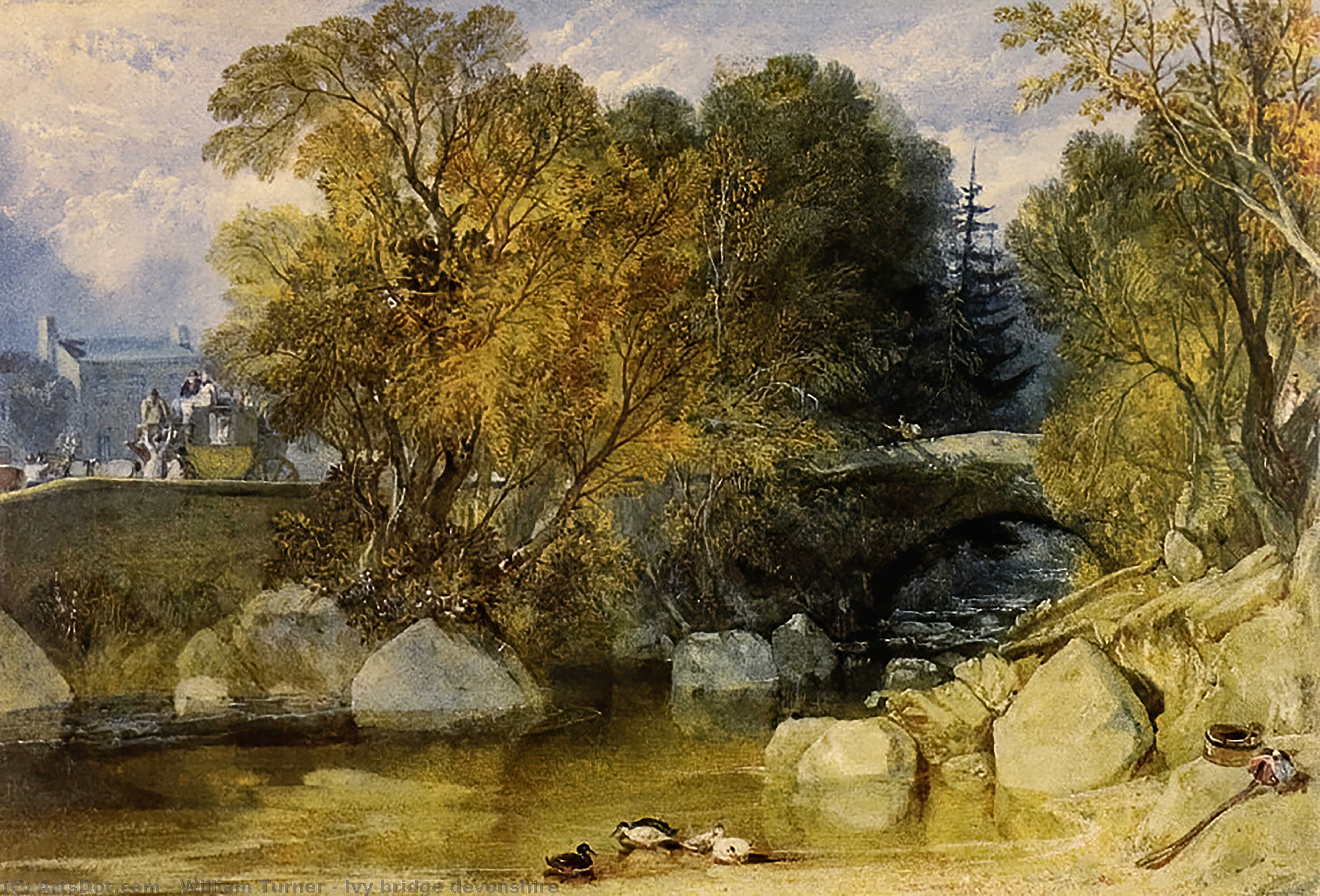 Order Art Reproductions Ivy bridge devonshire by William Turner (1775-1851, United Kingdom) | ArtsDot.com
