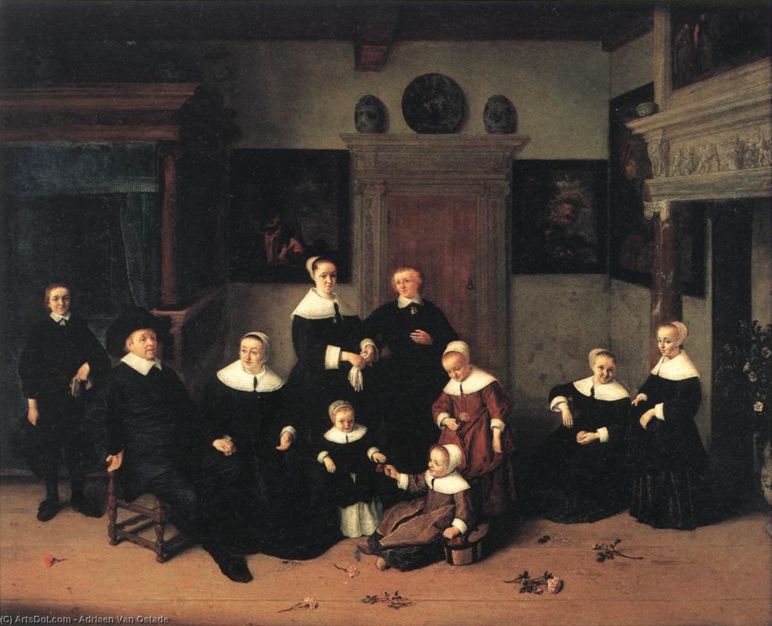 Buy Museum Art Reproductions Portrait Of A Family by Adriaen Van Ostade (1610-1685, Netherlands) | ArtsDot.com
