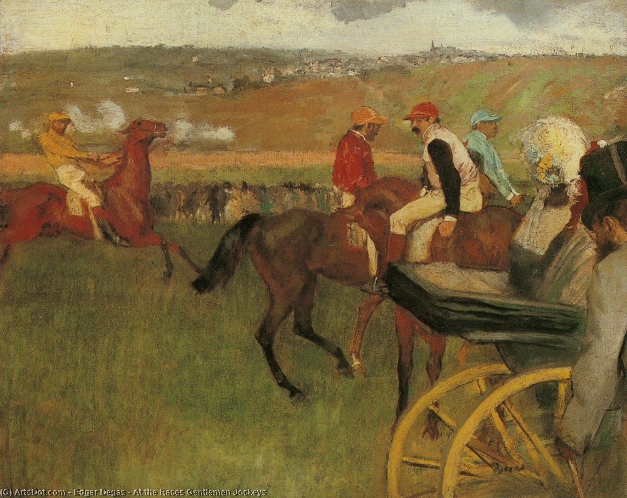 Buy Museum Art Reproductions At the Races Gentlemen Jockeys, 1880 by Edgar Degas (1834-1917, France) | ArtsDot.com