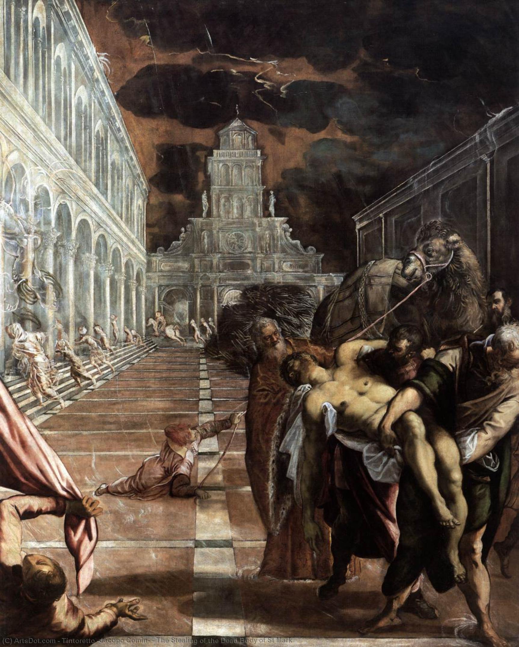 Order Oil Painting Replica The Stealing of the Dead Body of St Mark by Tintoretto (Jacopo Comin) (1518-1594, Italy) | ArtsDot.com