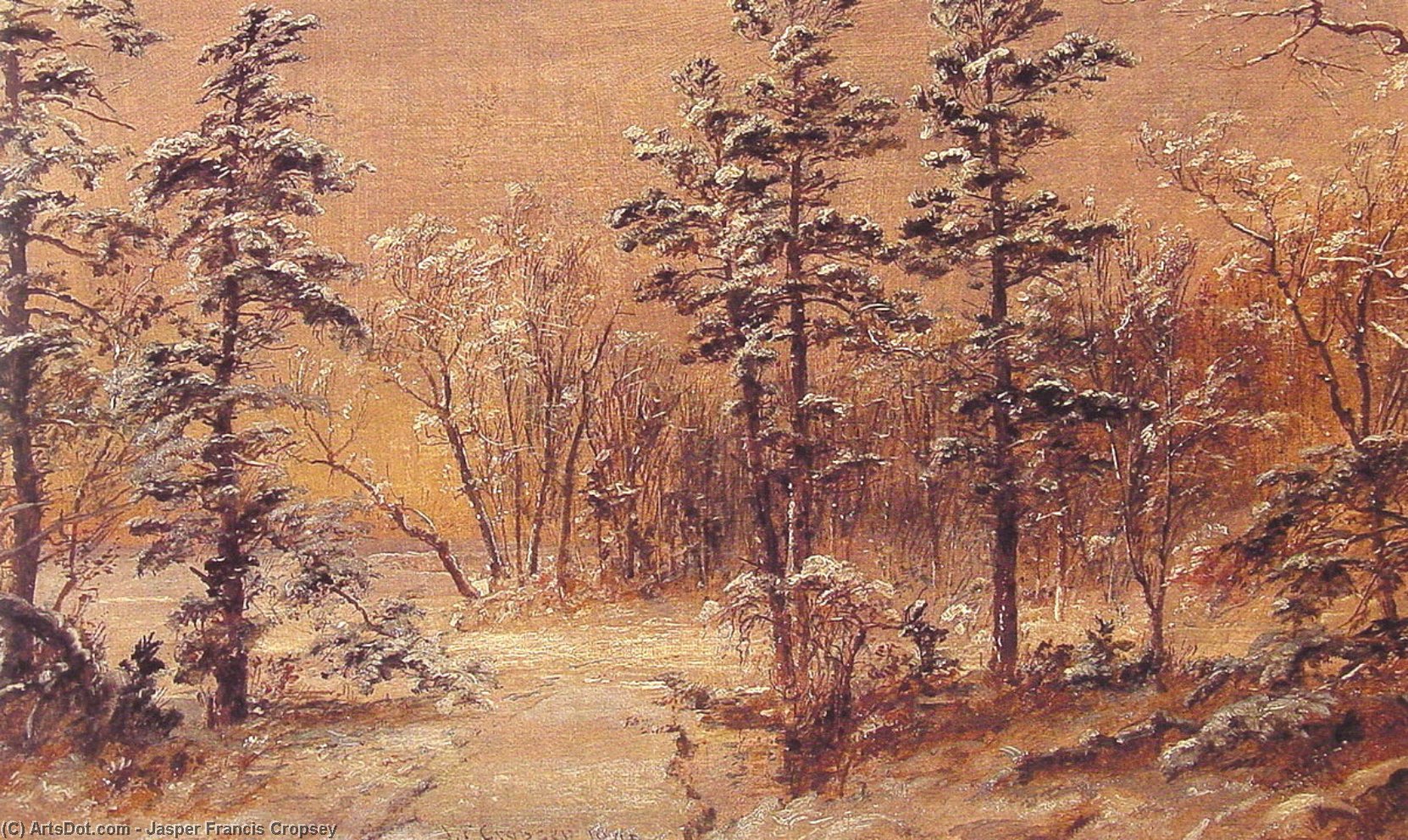 Buy Museum Art Reproductions Winter woodland by Jasper Francis Cropsey (1823-1900, United States) | ArtsDot.com