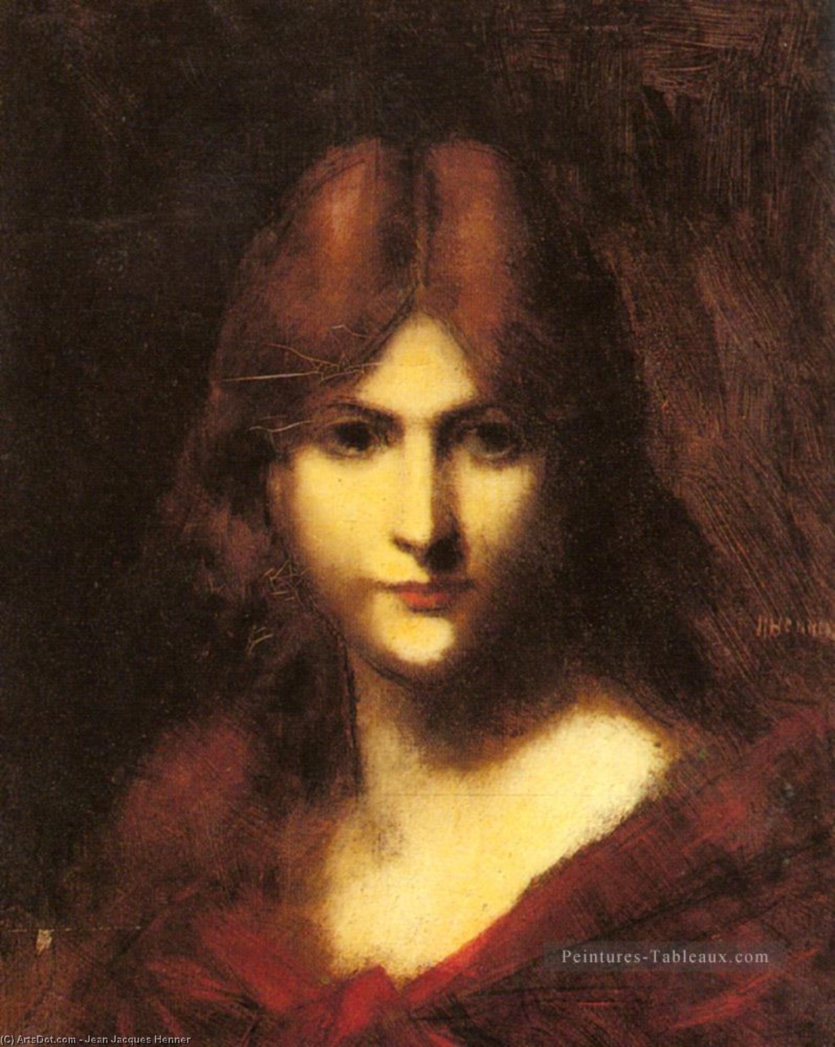 Buy Museum Art Reproductions A Red haired Beauty by Jean Jacques Henner (1829-1905, France) | ArtsDot.com