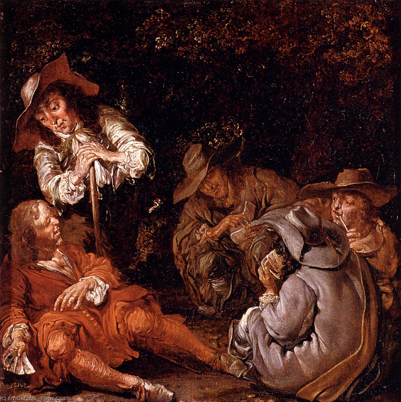 Buy Museum Art Reproductions Travelers resting on a path by Pieter Jacobs Codde | ArtsDot.com