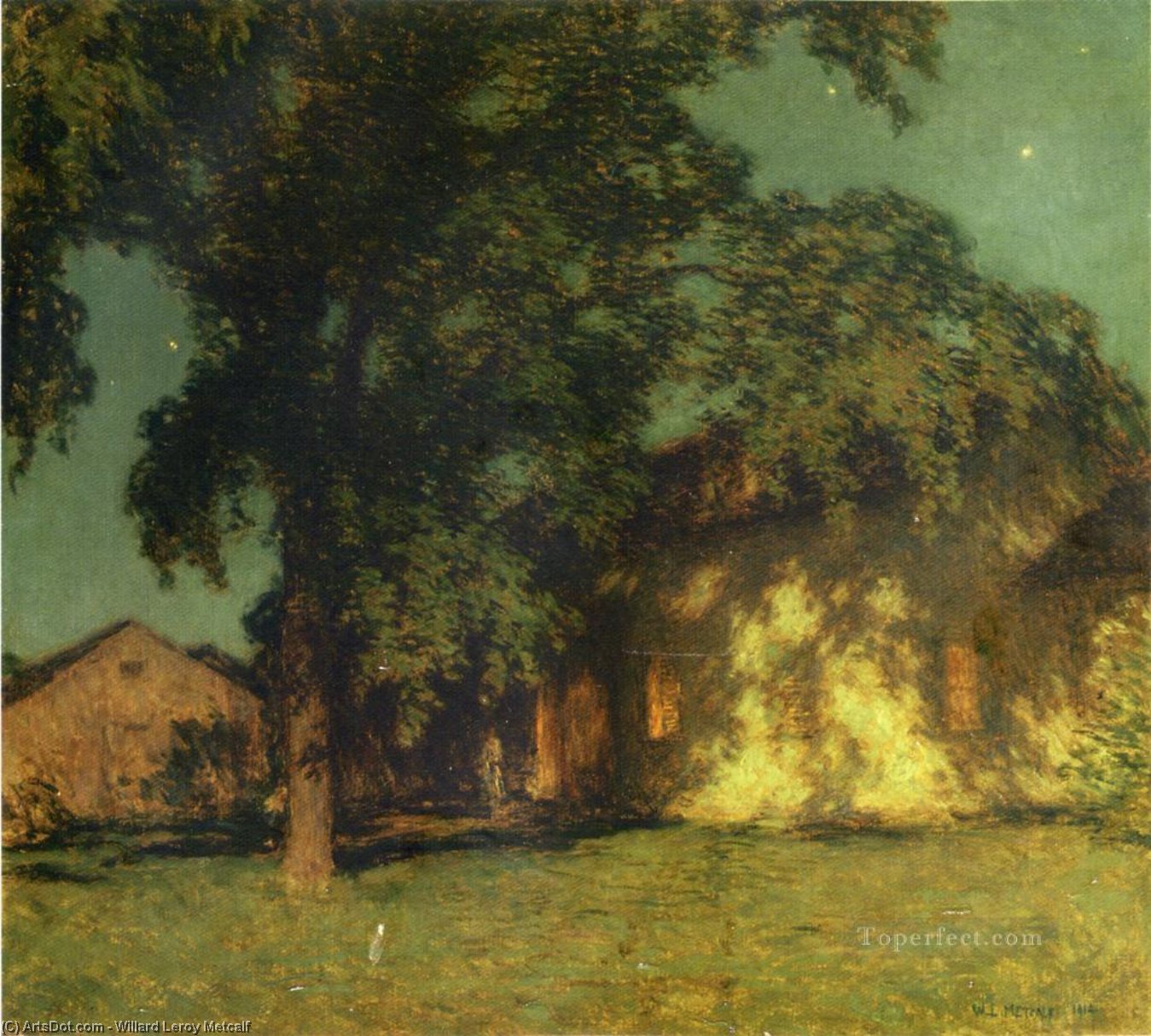Order Oil Painting Replica summer night no. - by Willard Leroy Metcalf (1858-1925, United States) | ArtsDot.com