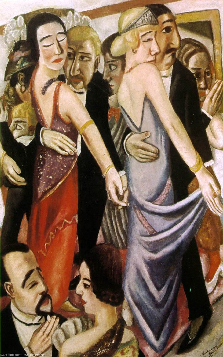 Order Oil Painting Replica Dancing bar in Baden-Baden, Bayerische St, 1923 by Max Beckmann (1884-1950, Germany) | ArtsDot.com