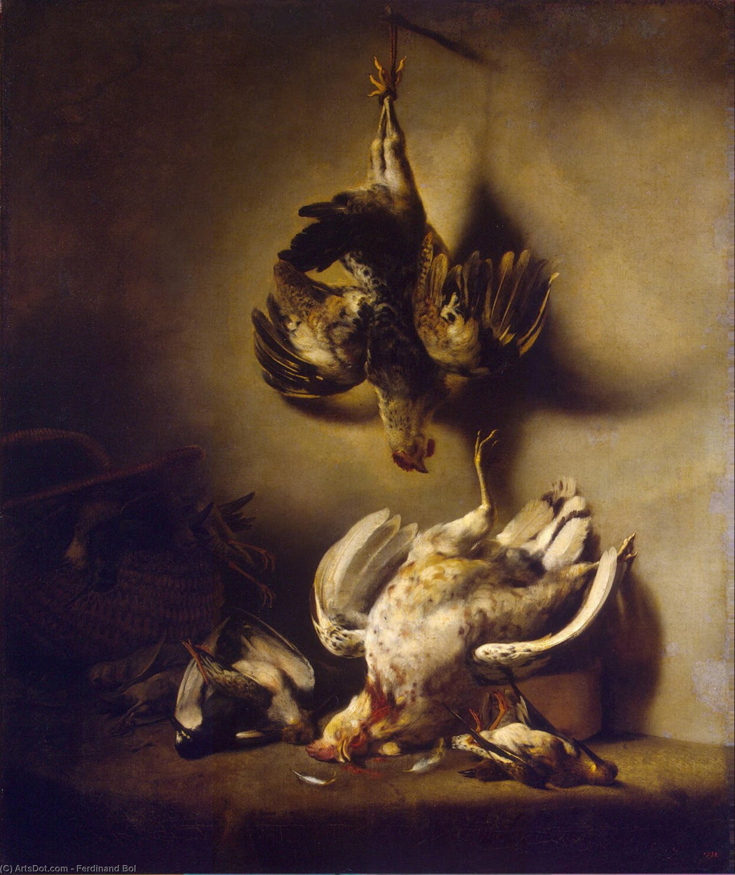 Order Paintings Reproductions F. Dead game, Eremitaget, 1646 by Ferdinand Bol (1616-1680, Netherlands) | ArtsDot.com
