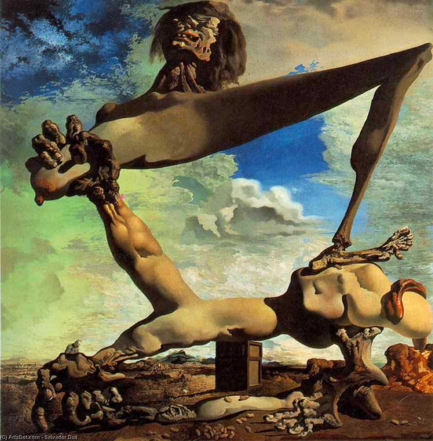Order Oil Painting Replica Dalí soft construction with boiled beans - premonition of civ, 1936 by Salvador Dali (Inspired By) (1904-1989, Spain) | ArtsDot.com