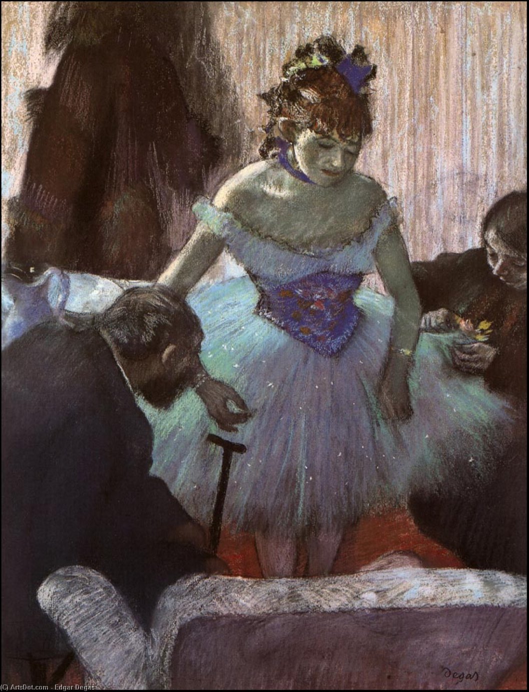 Order Paintings Reproductions Before the Entrance on Stage, c., 1880 by Edgar Degas (1834-1917, France) | ArtsDot.com