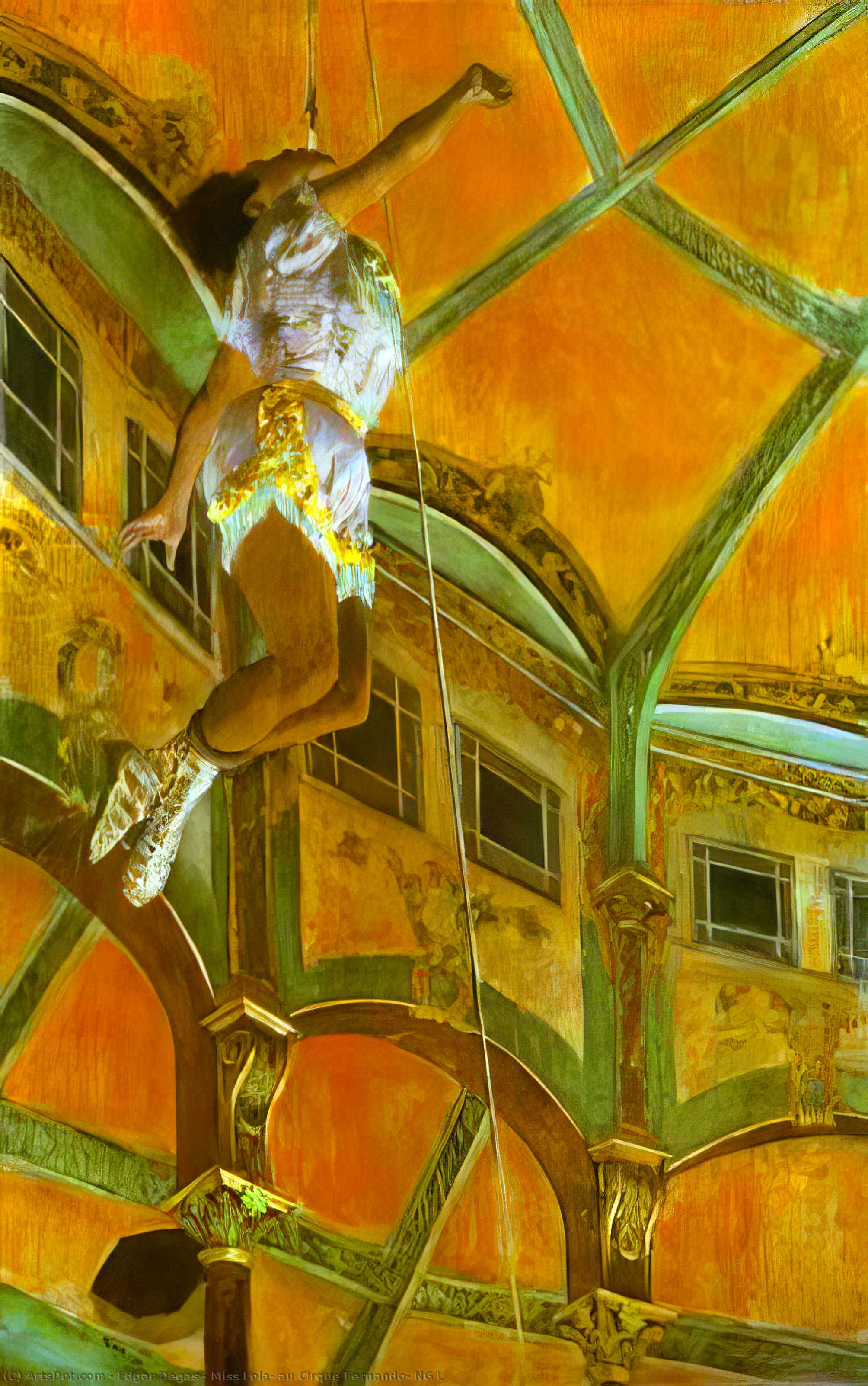 Buy Museum Art Reproductions Miss Lola, au Cirque Fernando, NG L, 1879 by Edgar Degas (1834-1917, France) | ArtsDot.com