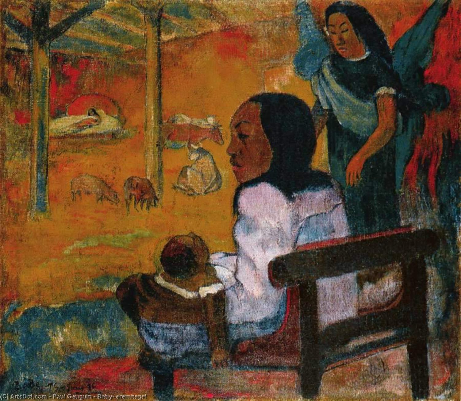 Order Oil Painting Replica Baby, eremitaget, 1896 by Paul Gauguin (1848-1903, France) | ArtsDot.com