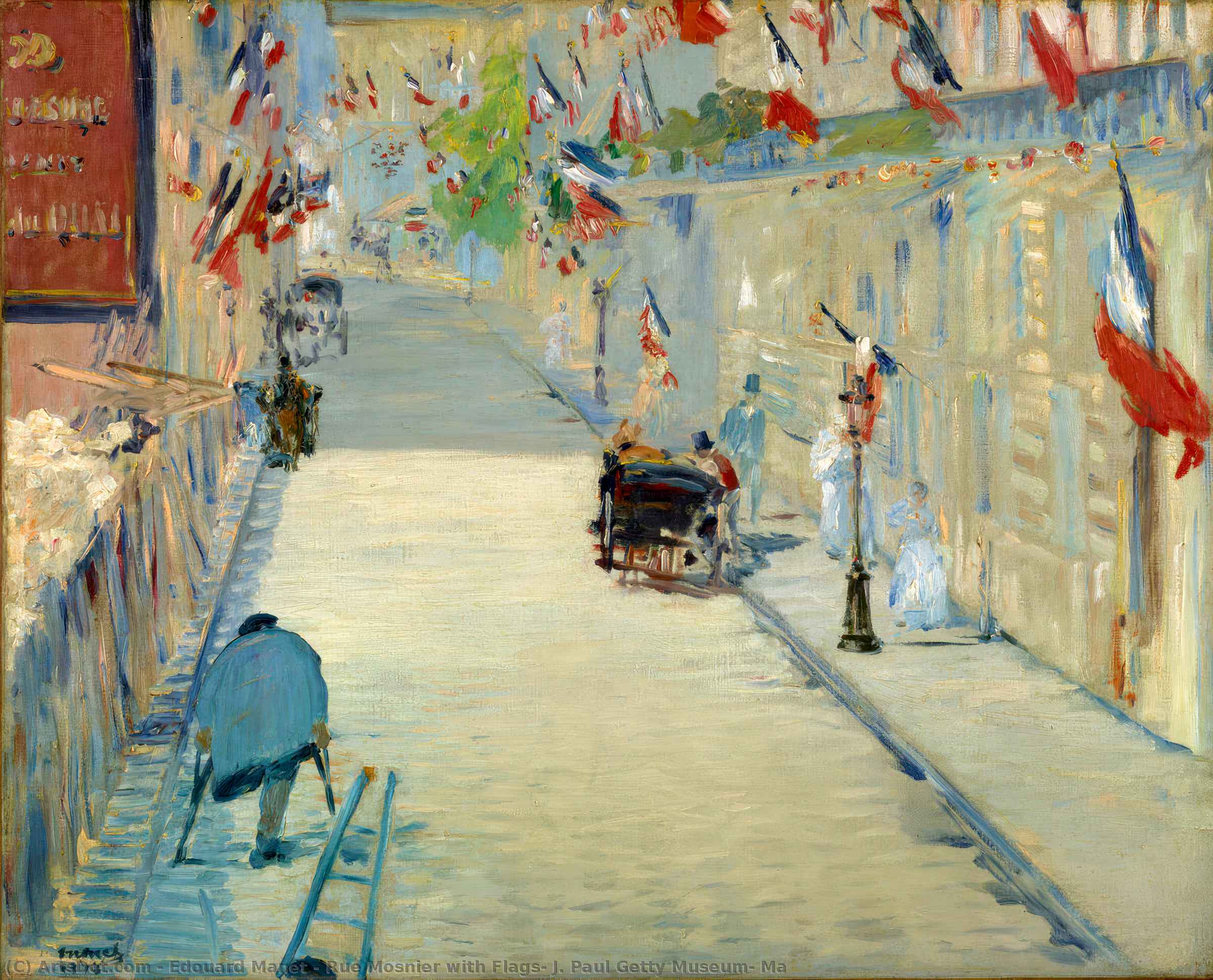 Order Paintings Reproductions Rue Mosnier with Flags, J. Paul Getty Museum, Ma, 1878 by Edouard Manet (1832-1883, France) | ArtsDot.com